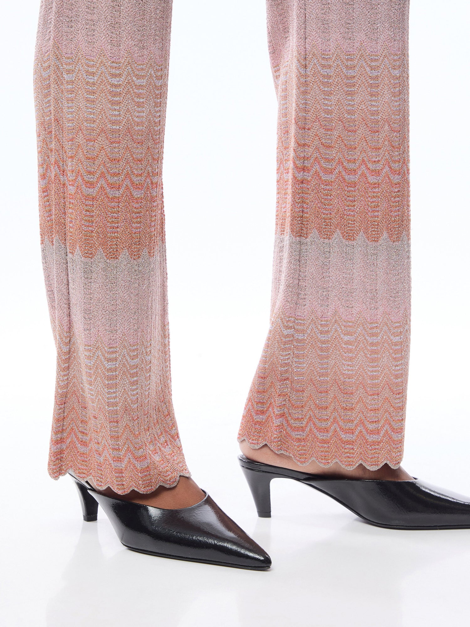 Glare Zig Zag Lamé Patterned Trousers