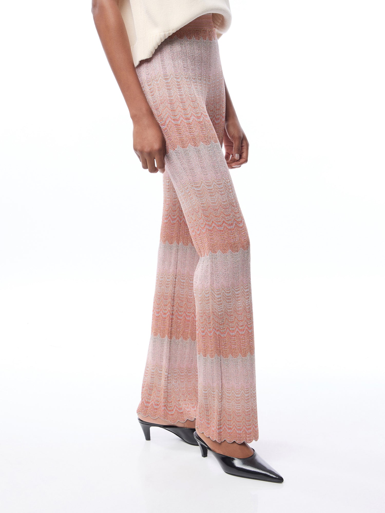 Glare Zig Zag Lamé Patterned Trousers