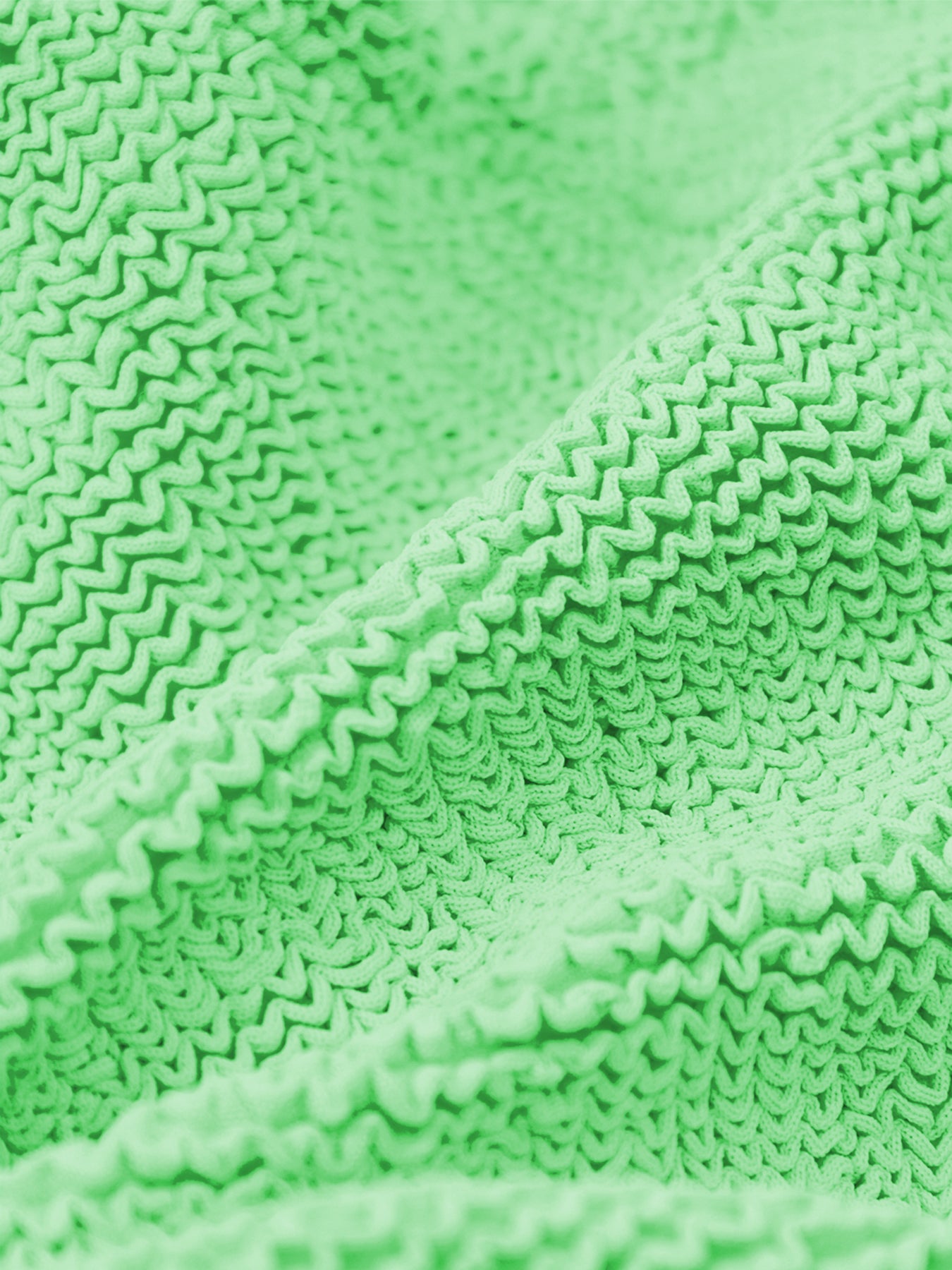 Square Neck Crinkle Swimsuit Lime