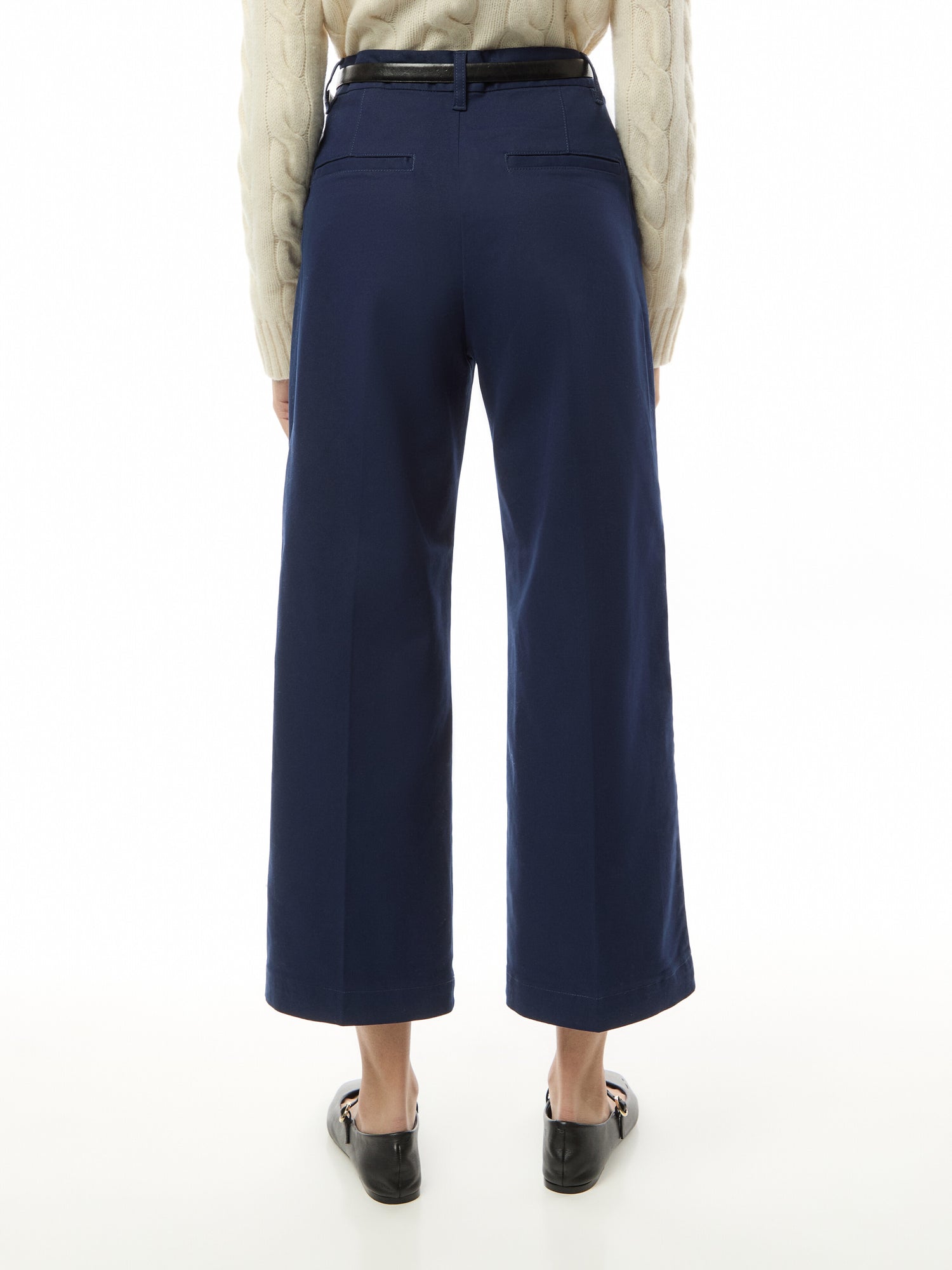 Wide Leg Cropped Chino Pants