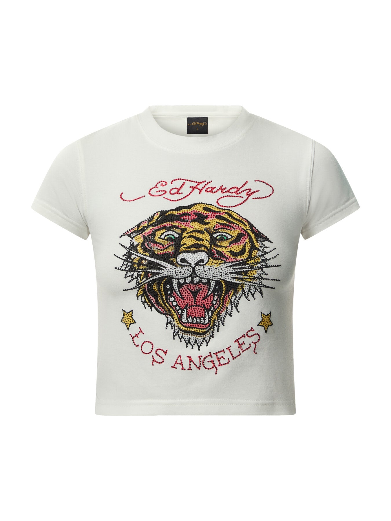 La-Roar-Tiger Diamante Cropped Baby T-shirt