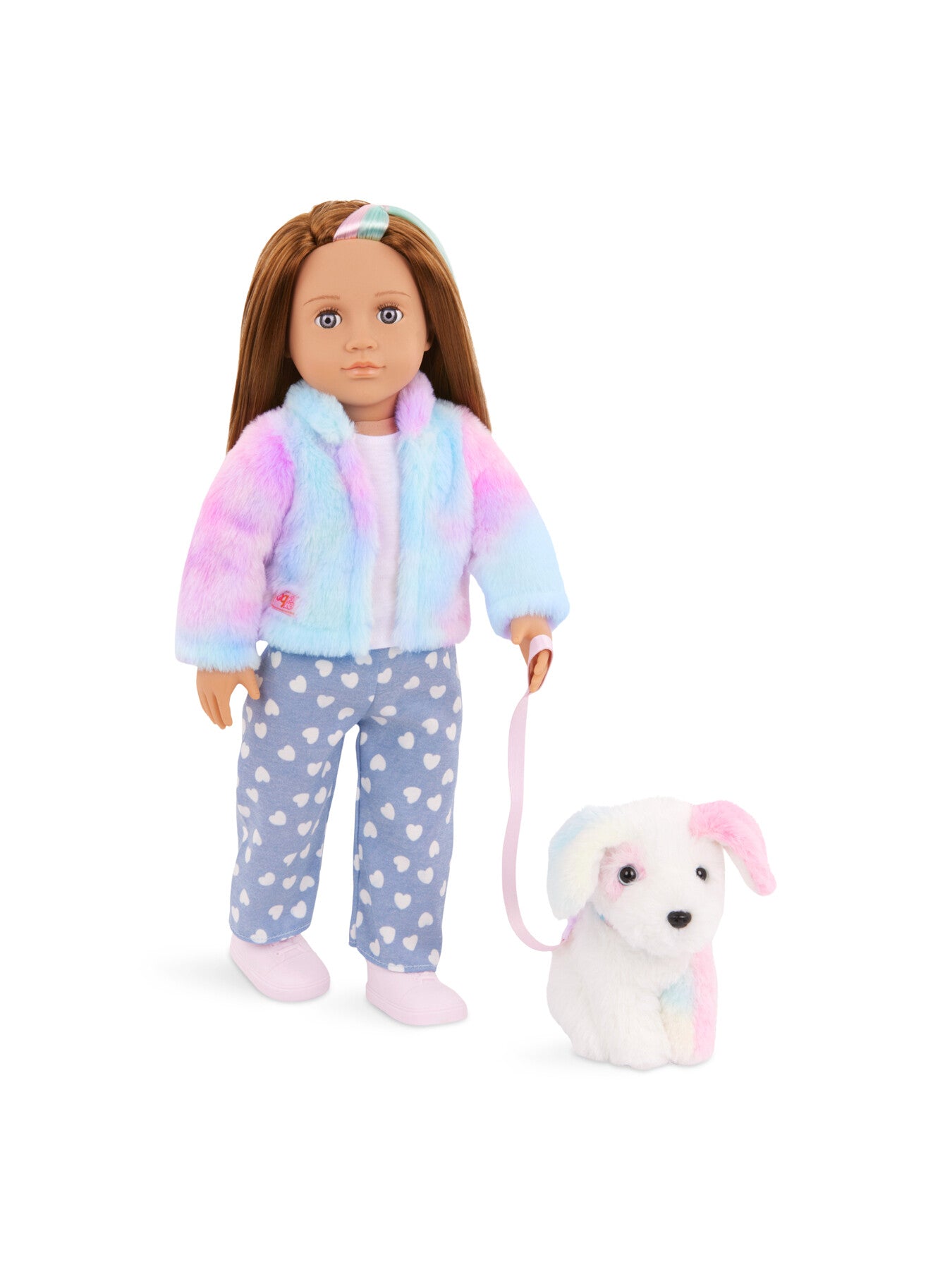 Doll with Rainbow Pup Accessories Skylar Bow