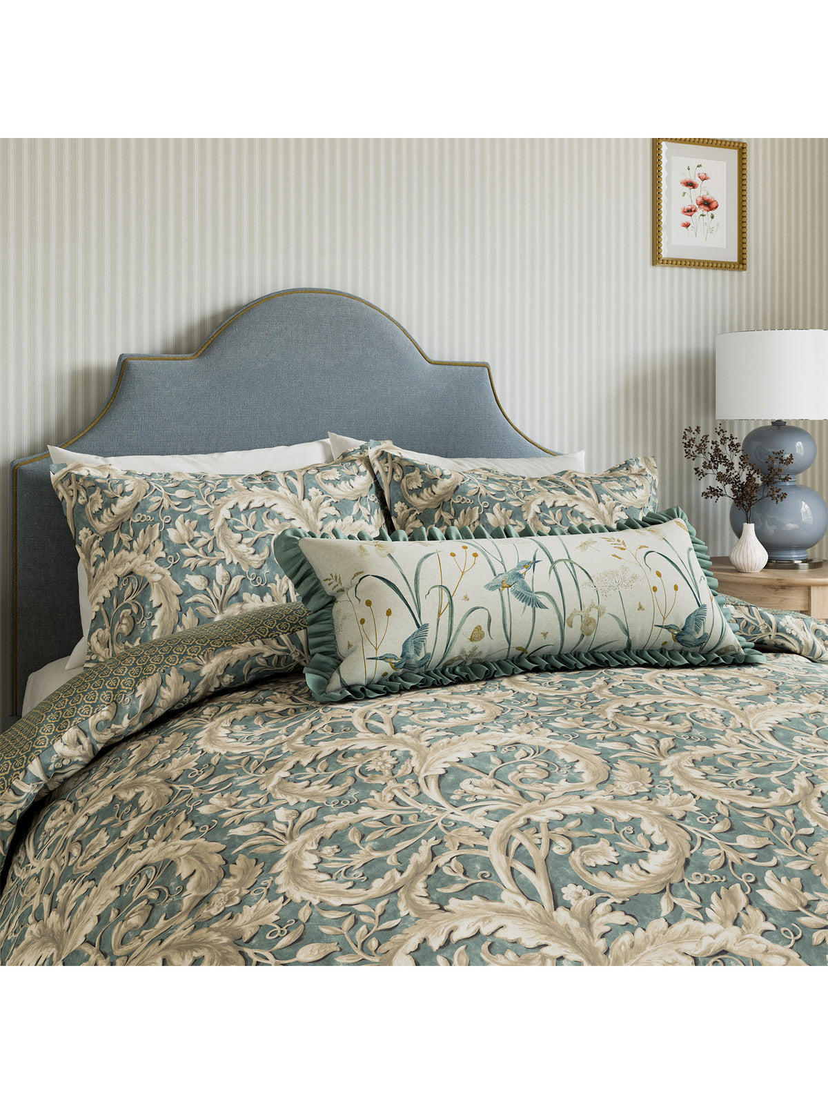 Tilia Cotton Percale Duvet Cover Set Soft Teal