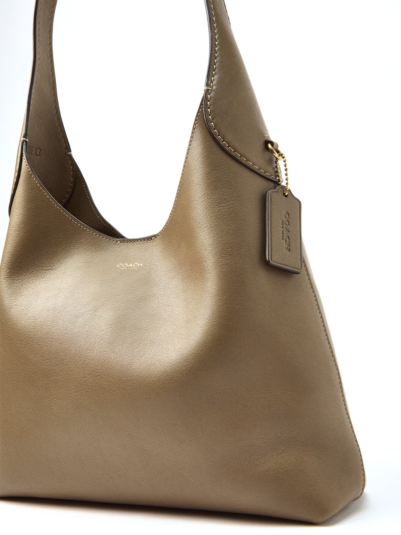 Coach Brooklyn 28 Leather Shoulder Bag Dark Stone