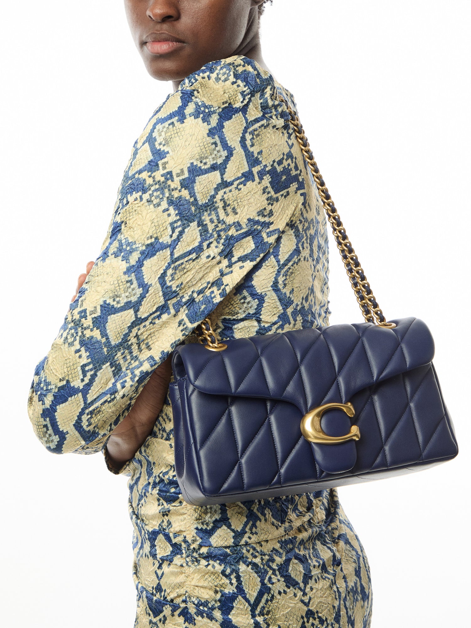 Quilted Tabby Shoulder Bag 26 Dark Navy