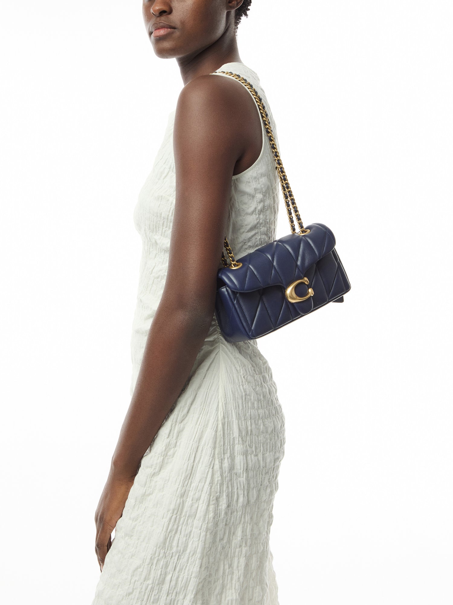 Quilted Tabby Shoulder Bag 20 Dark Navy