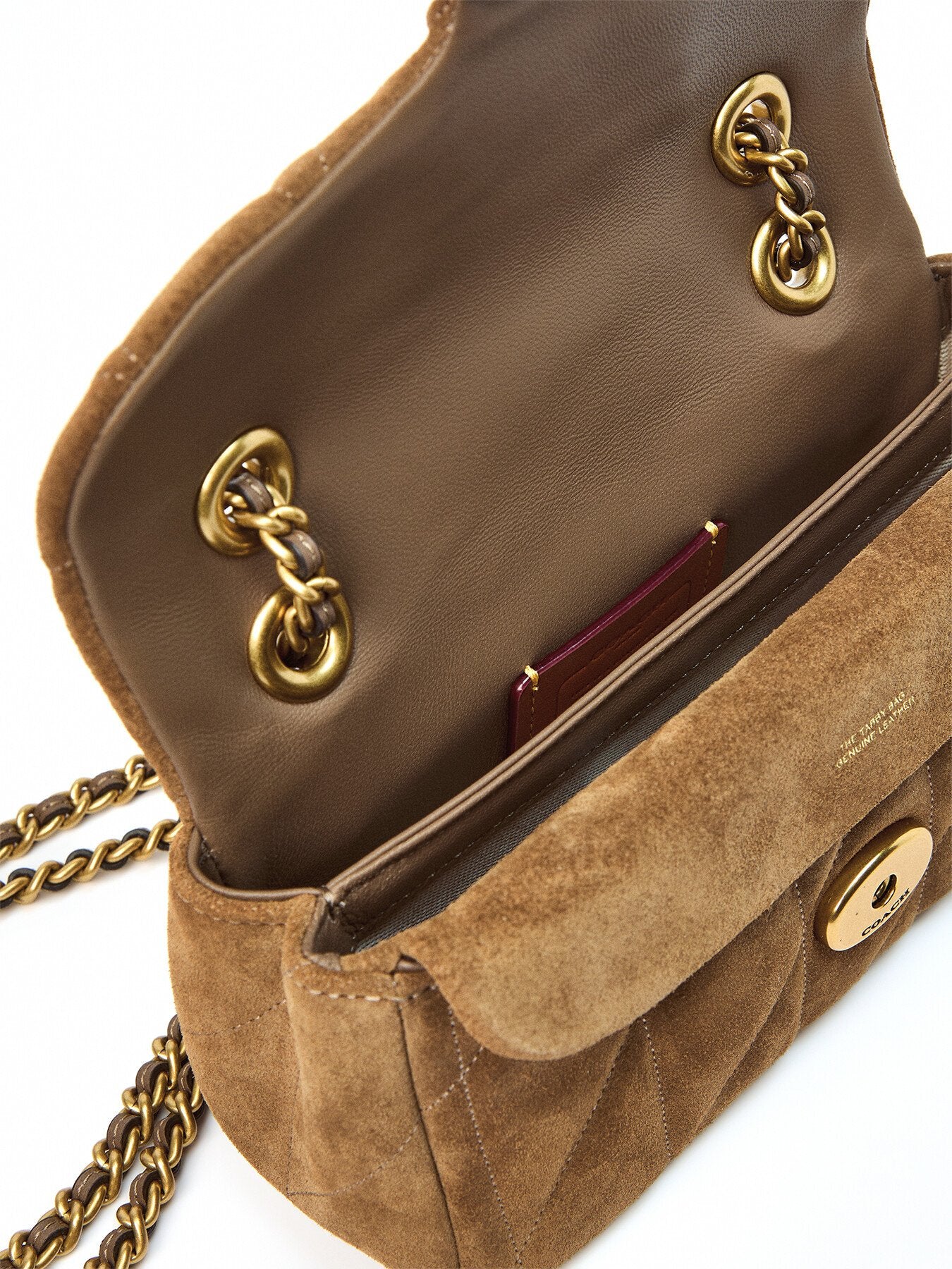 Quilted Suede Tabby Shoulder Bag 20 Cedar