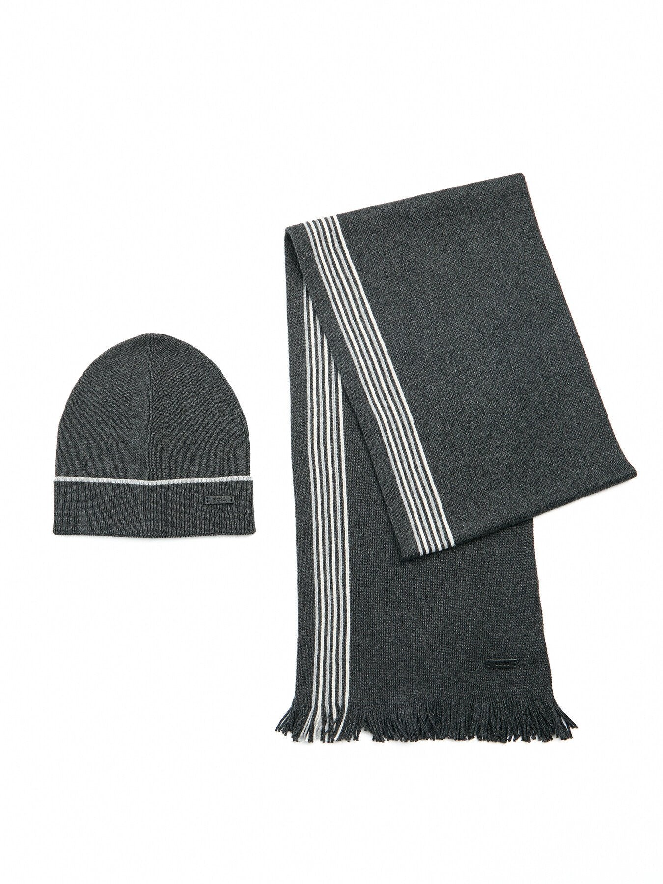 Raschel Knit Scarf And Hat Set In Gift Box