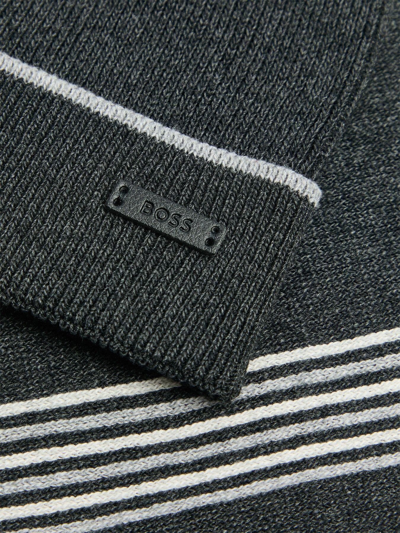 Raschel Knit Scarf And Hat Set In Gift Box