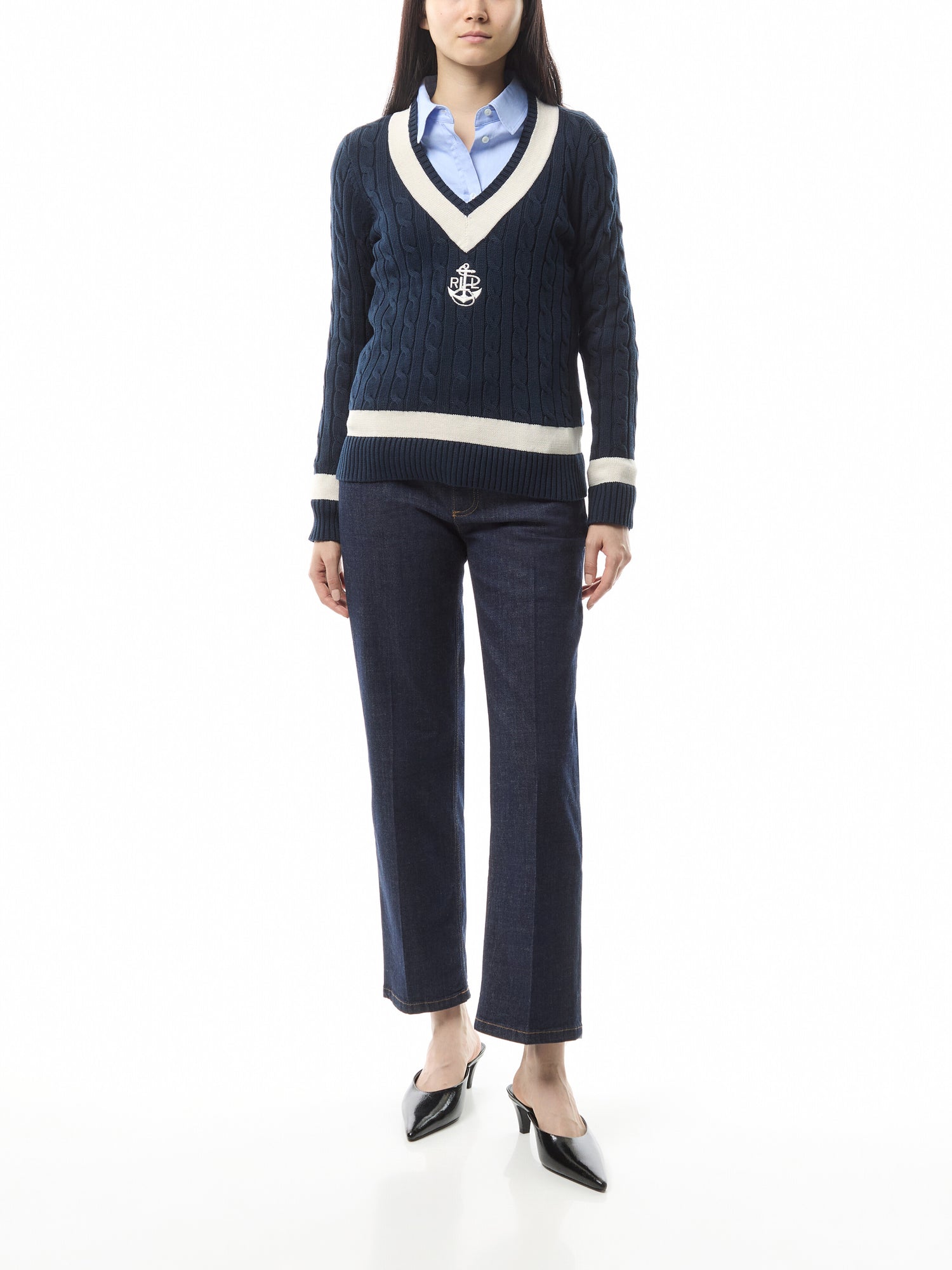 Cable-Knit Cotton Cricket Jumper