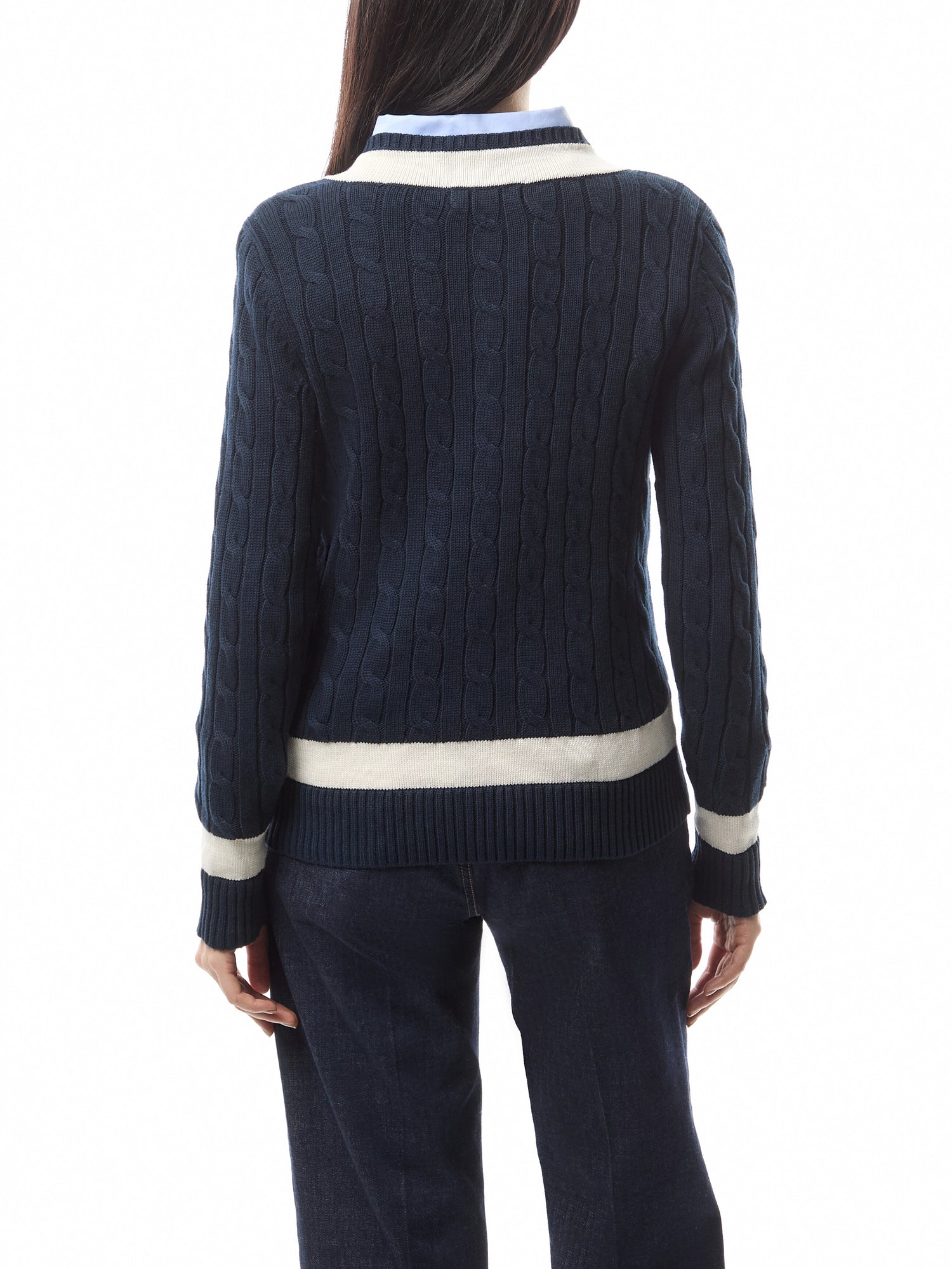 Cable-Knit Cotton Cricket Jumper
