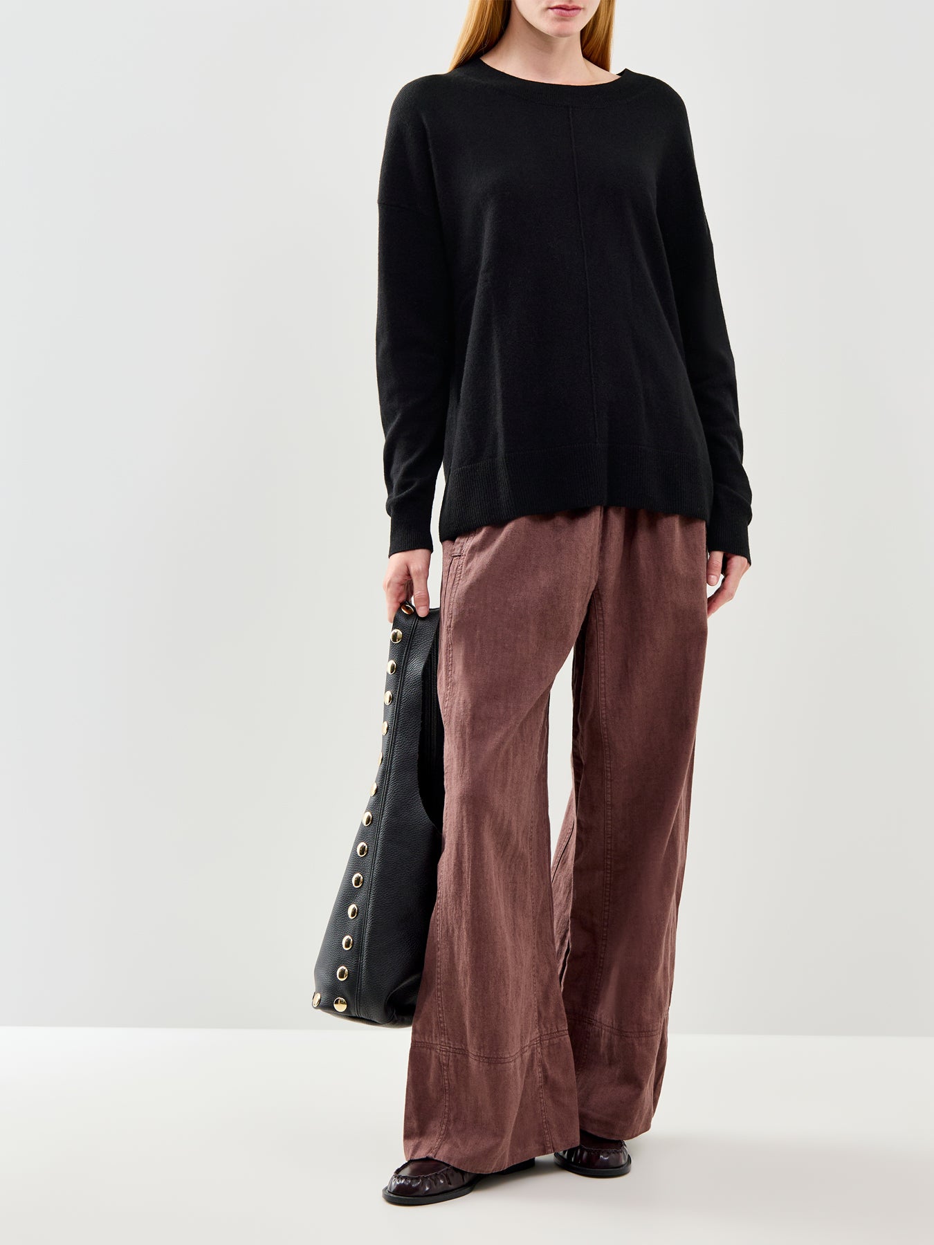 Wide Slouchy Sweater Black