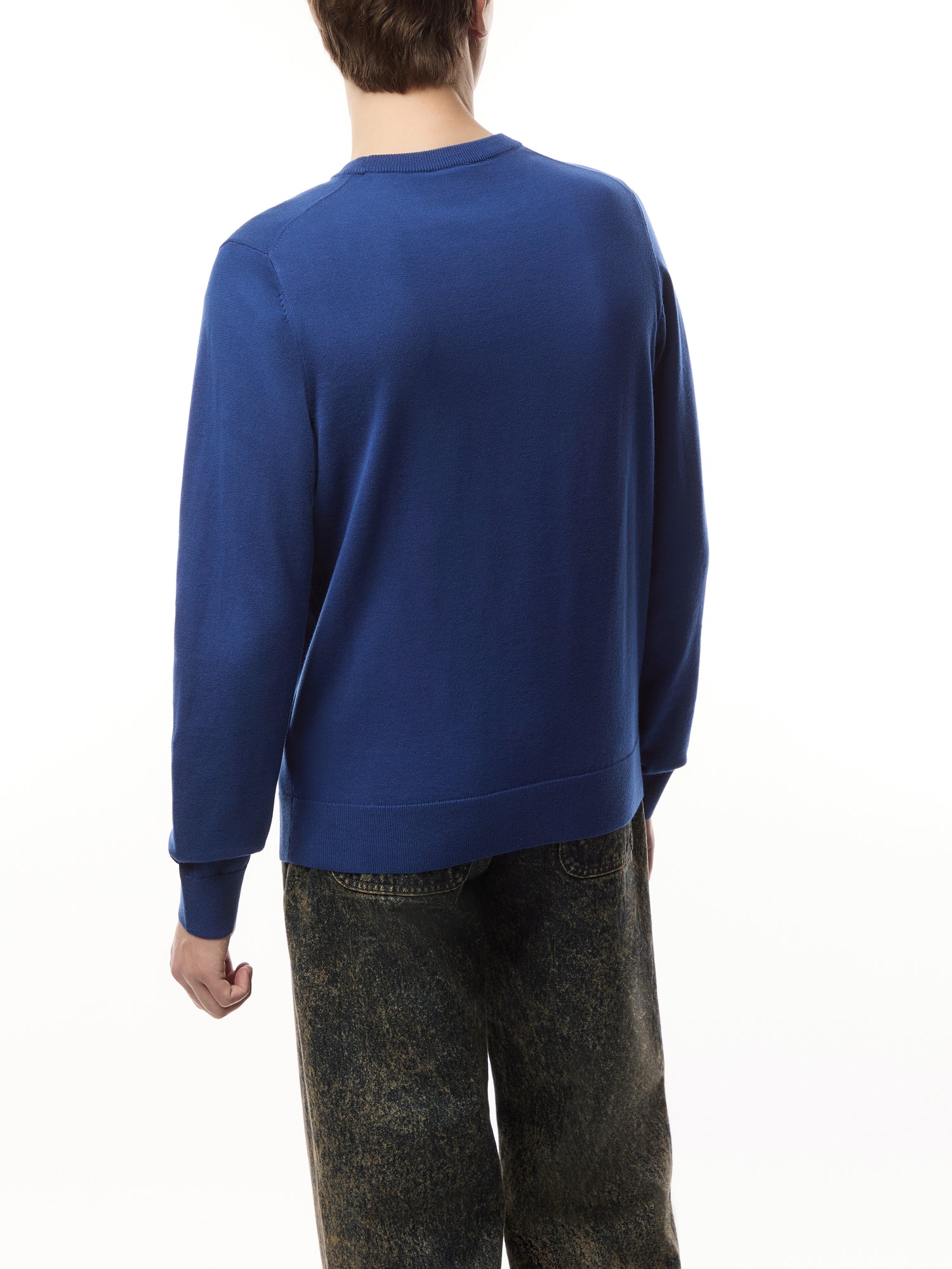 Crew Neck Knit Zebra Badge Jumper