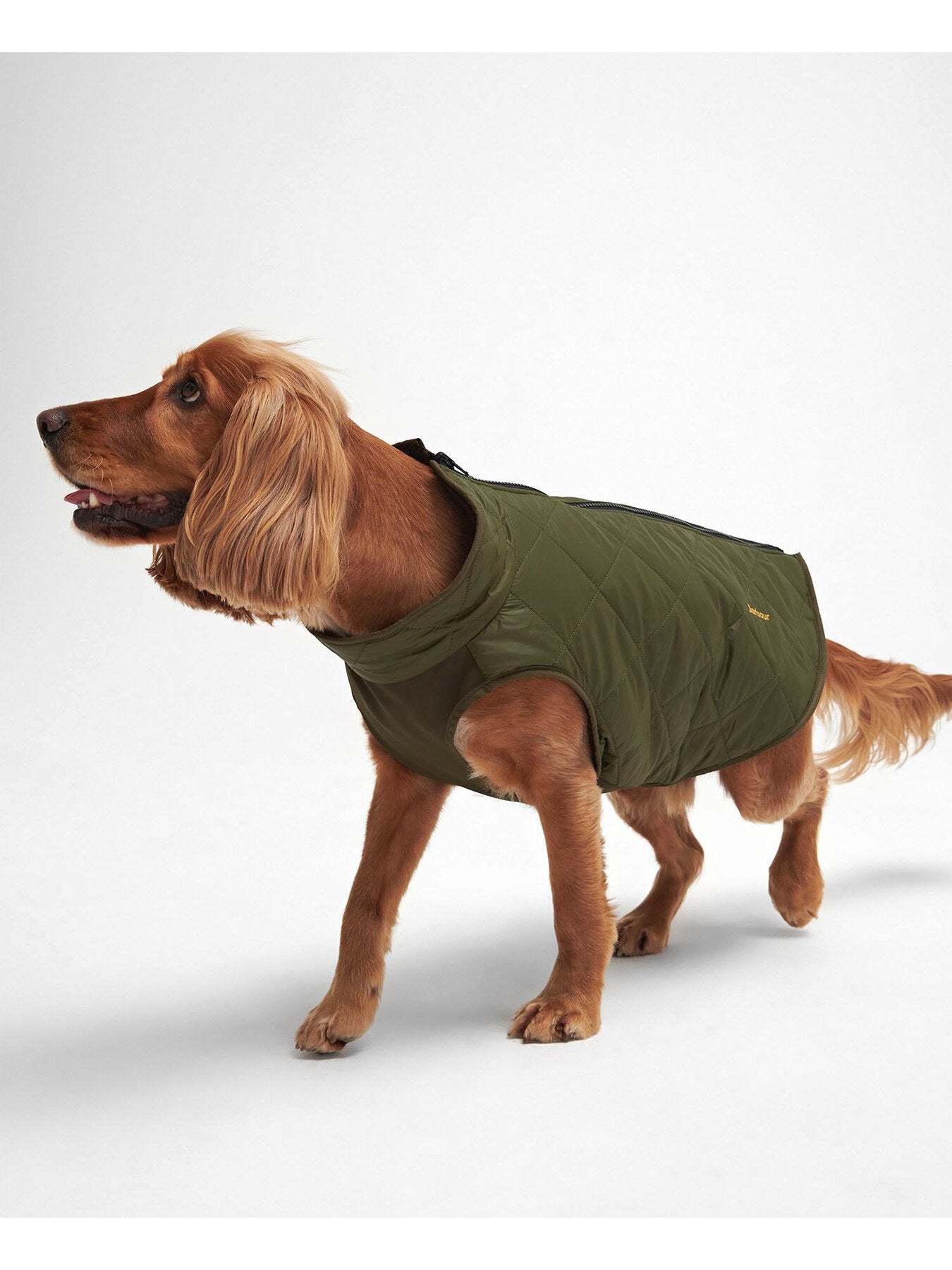Reversible Quilt Borg Fleece Dog Coat Olive Small