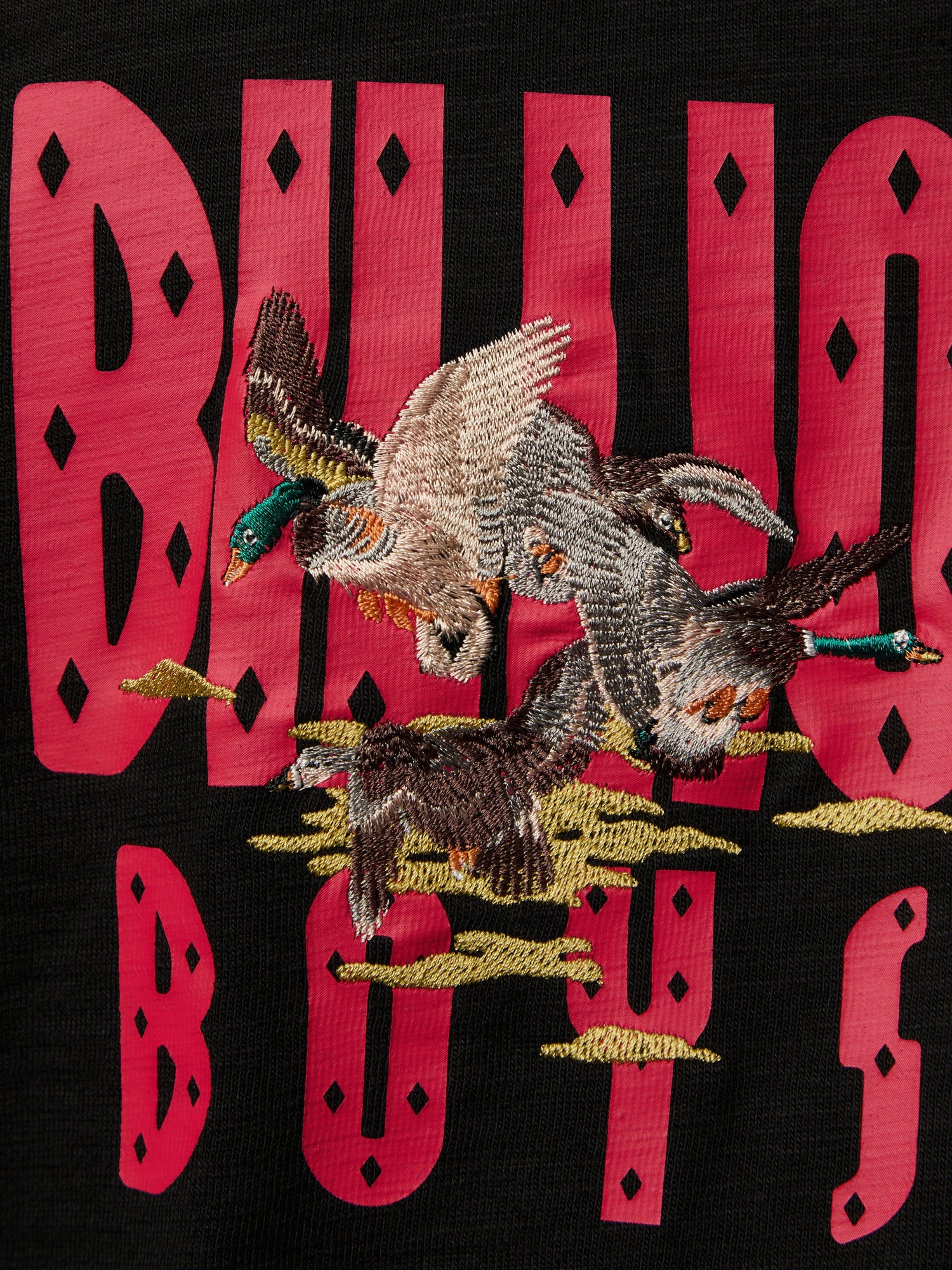 Duck Embroidered Straight Logo Slub T-Shirt