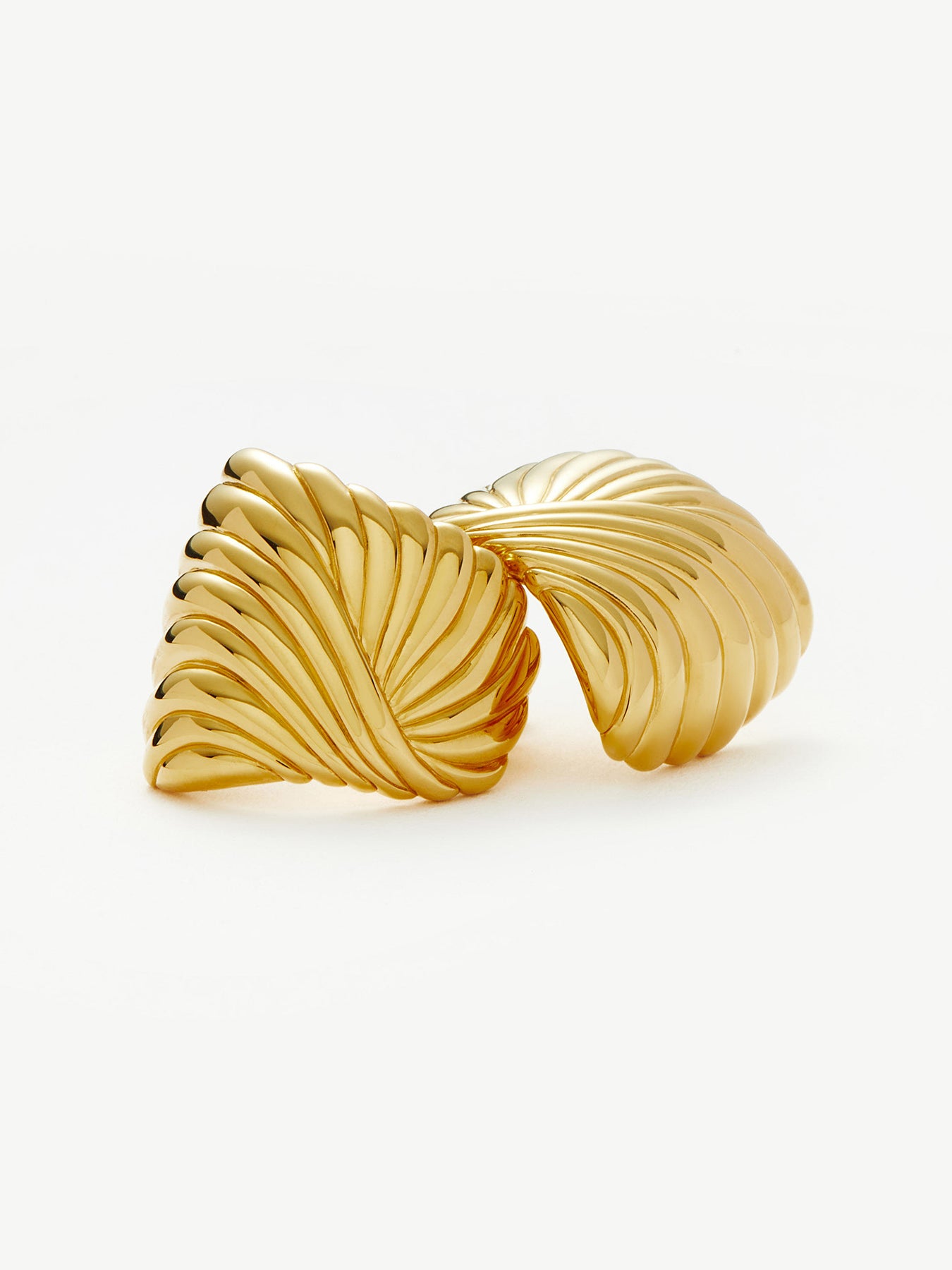 Ripple Oversized Stud Earrings Gold