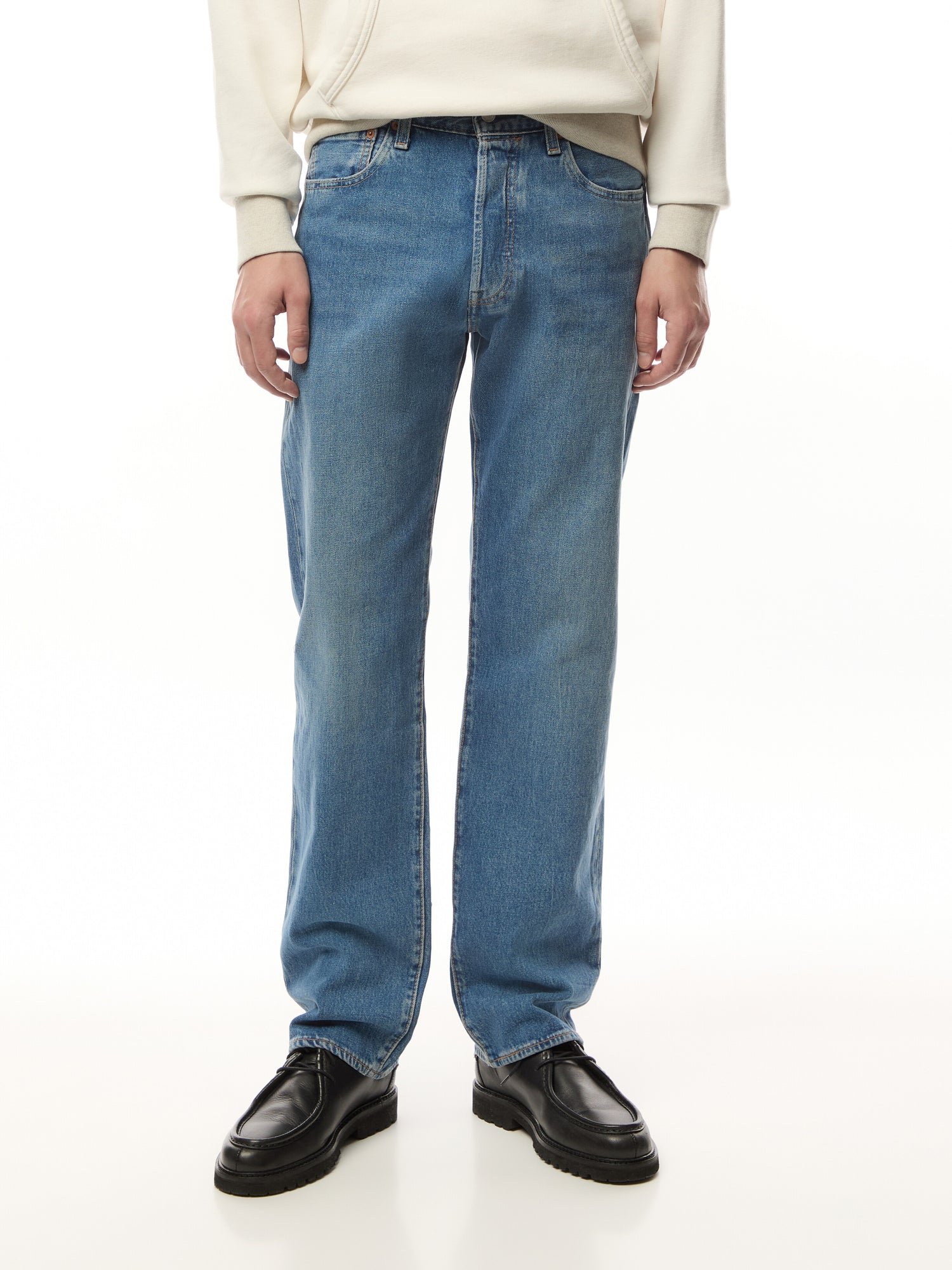 501 Levi Original Fit Med Indigo Worn In