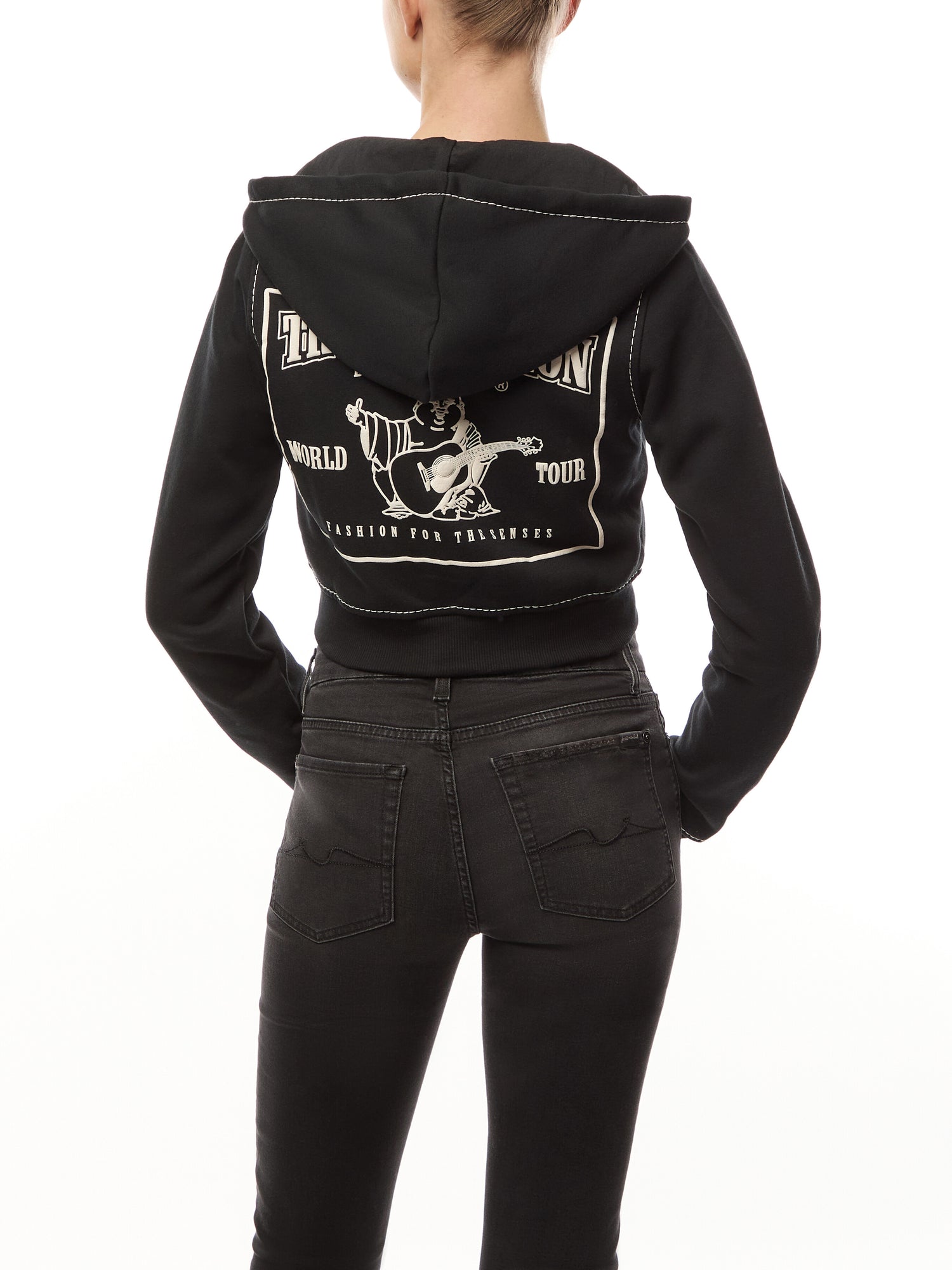 Shrunken Big T Zip Hoodie