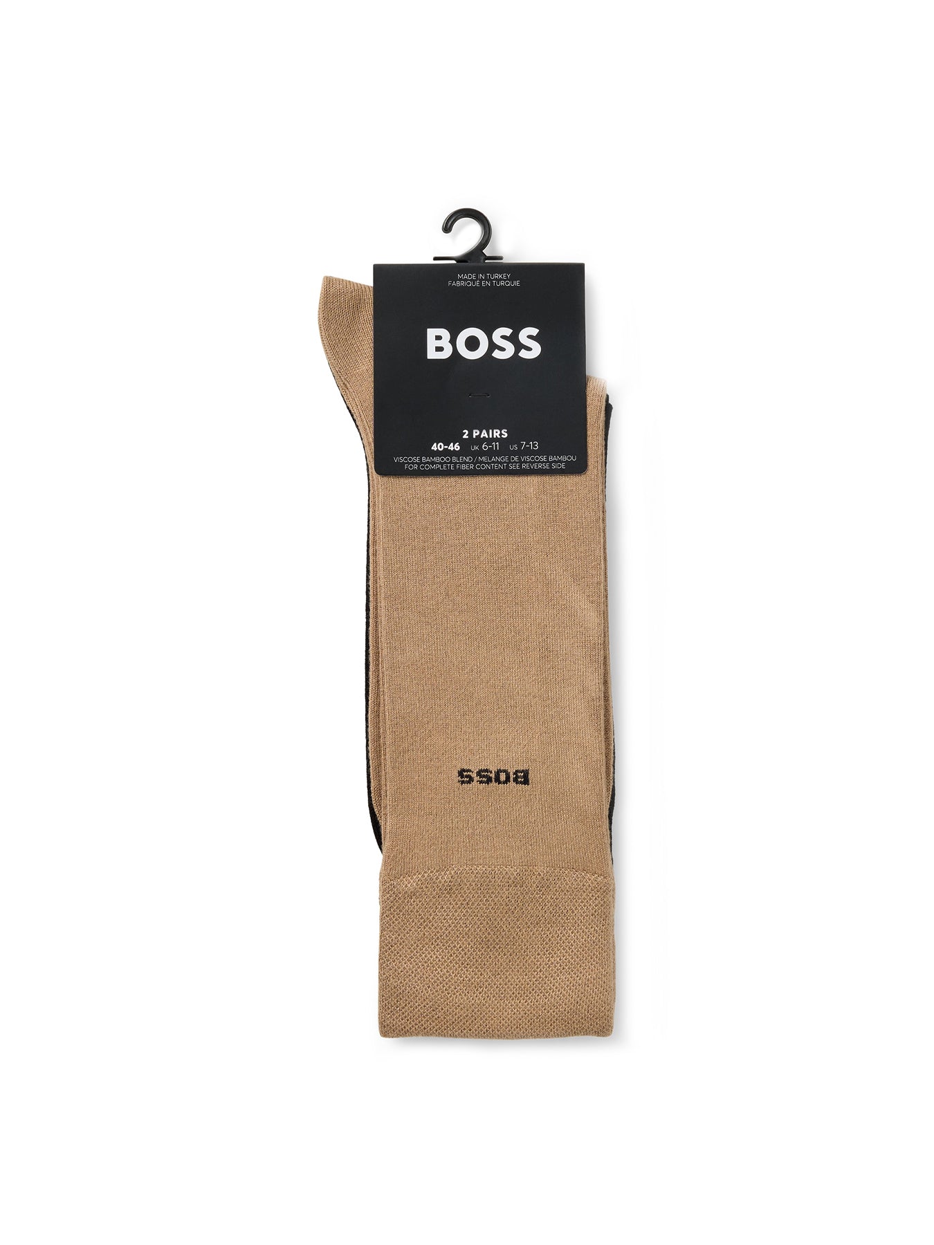 Bamboo Crew Socks 2 Pack Beige