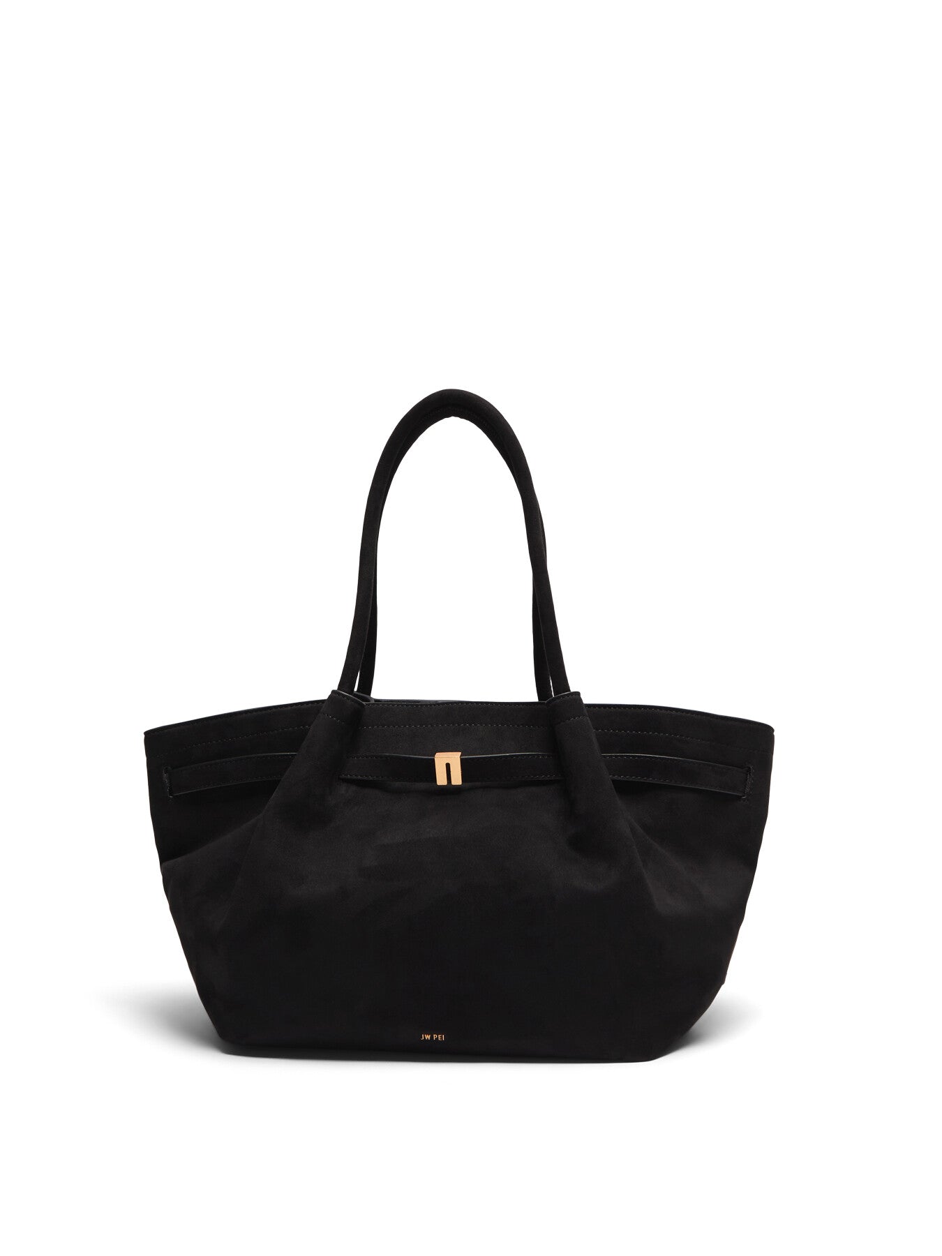 Hana Medium Faux Suede Tote Bag Black