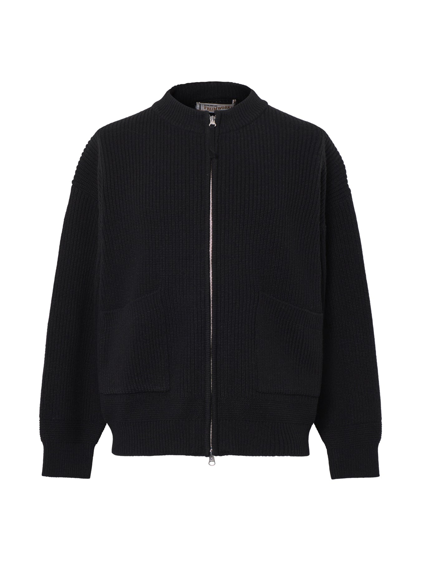 Wool Deck Zip-Up Cardigan Black