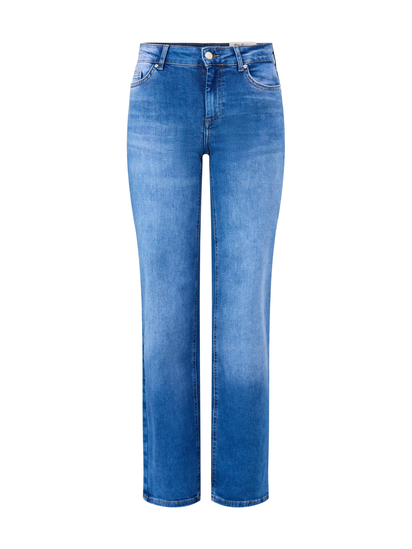 Blush Mid Waist Straight Jeans 32" Medium Blue Denim Medium Blue Denim