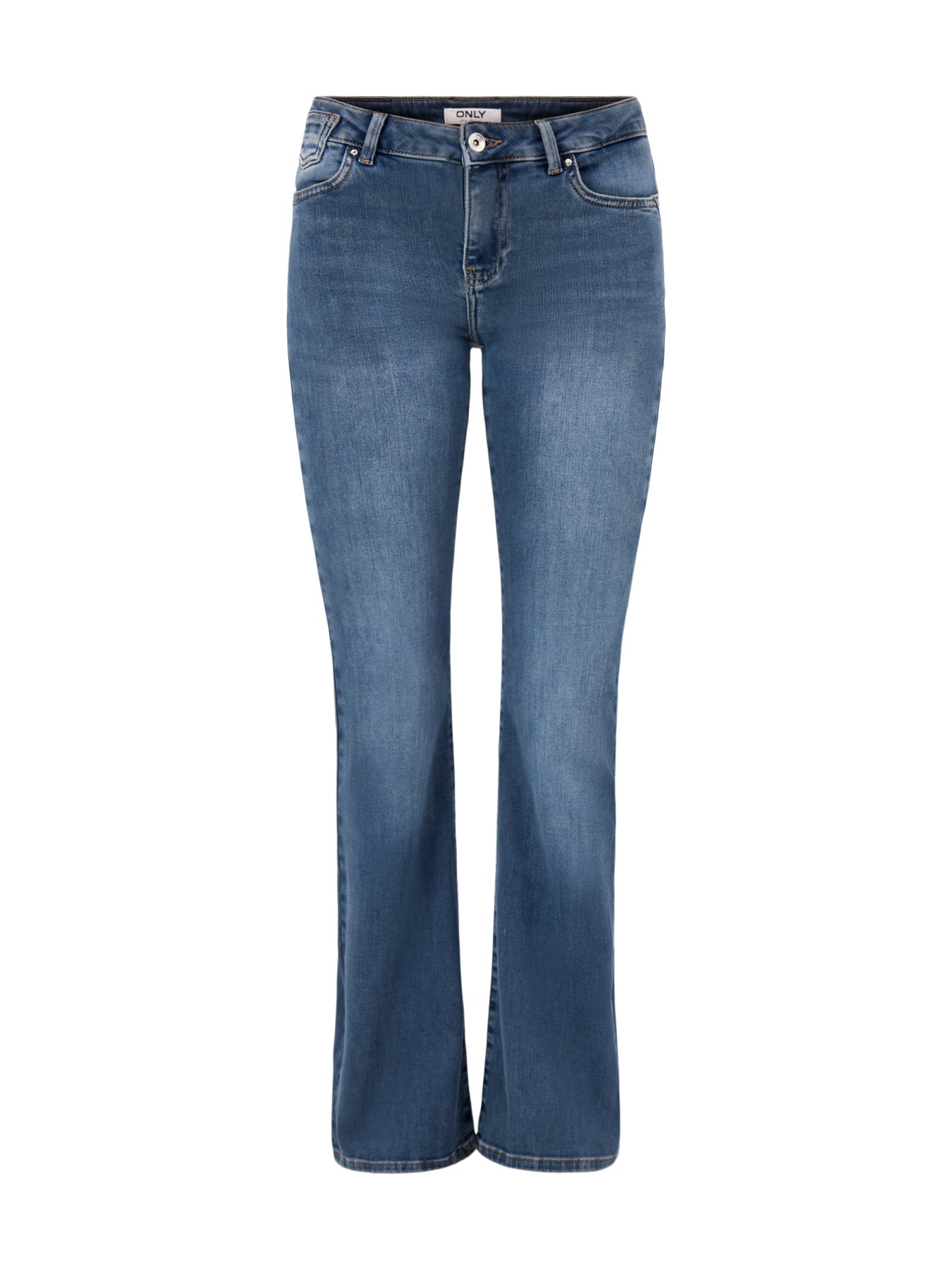 Blush Icon Coin Mid Waist Flare Jeans 32 Inch Blue Black