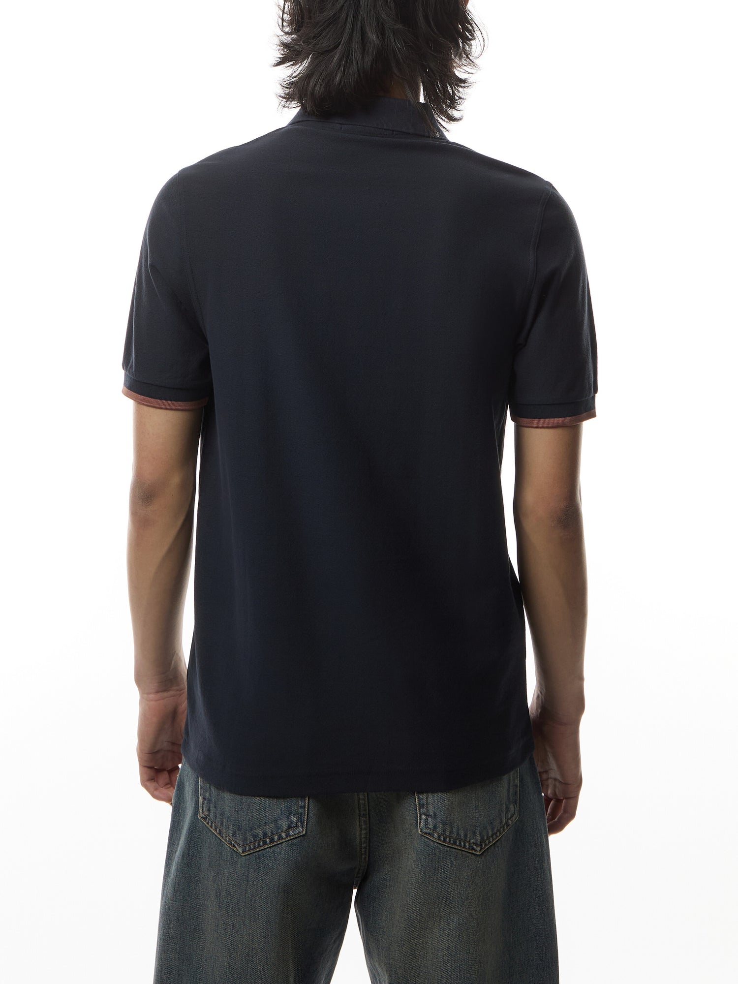 Crepe Piqué Zip Neck Polo Shirt