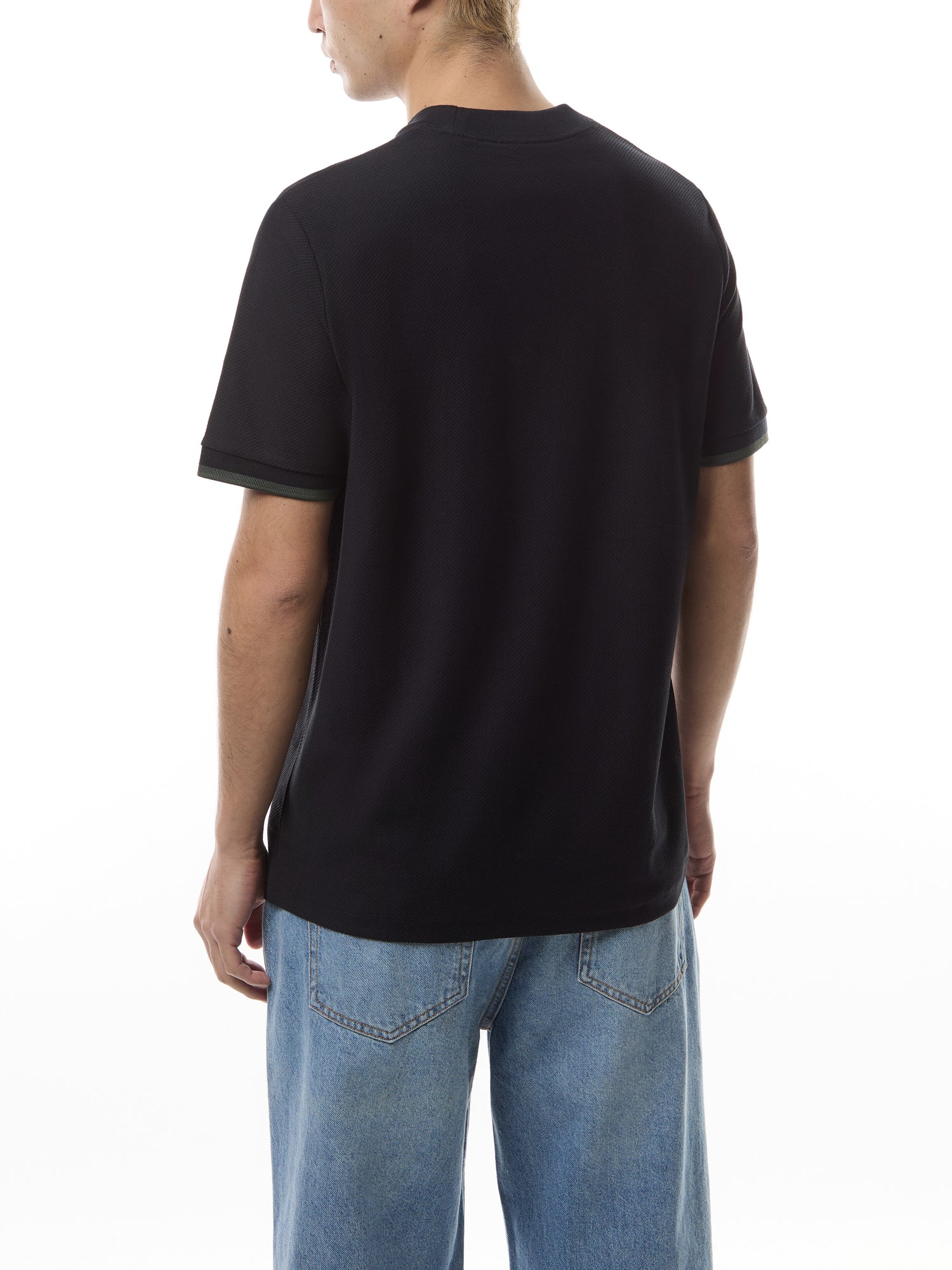 Tipped Cuff Pique T-Shirt