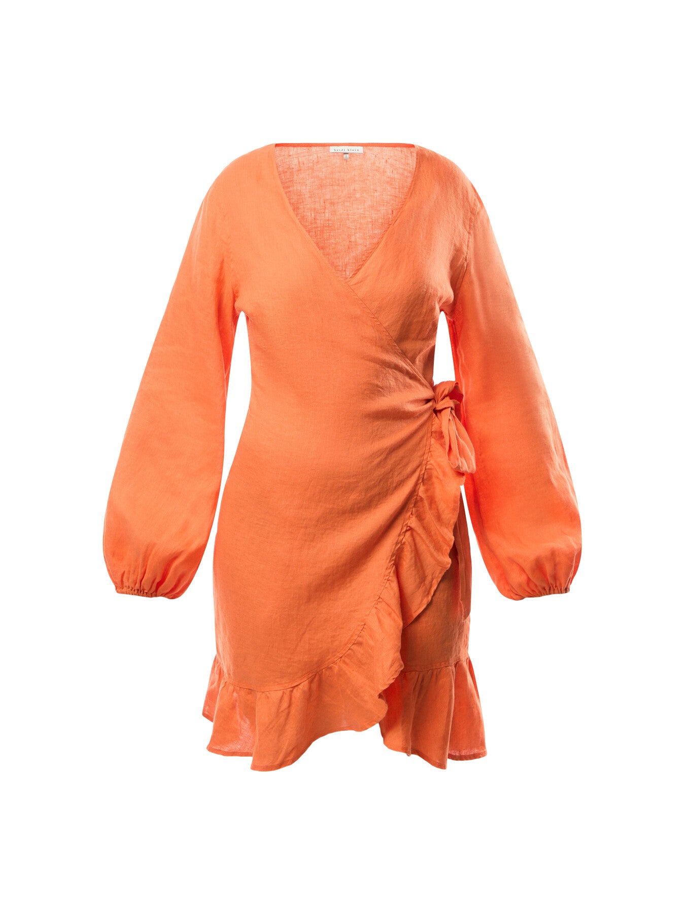 San Sebastian Mini Linen Wrap Dress