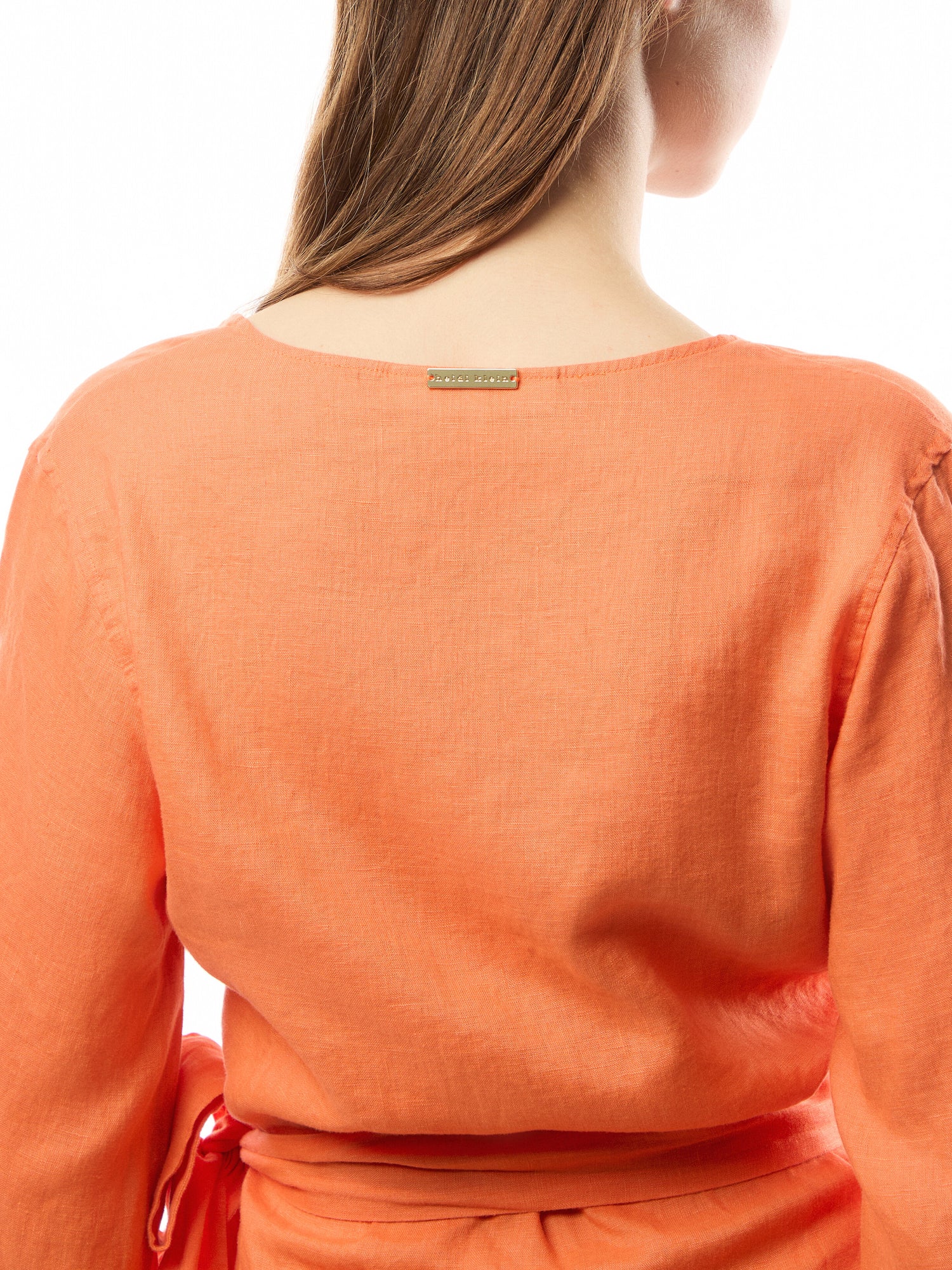 San Sebastian Mini Linen Wrap Dress