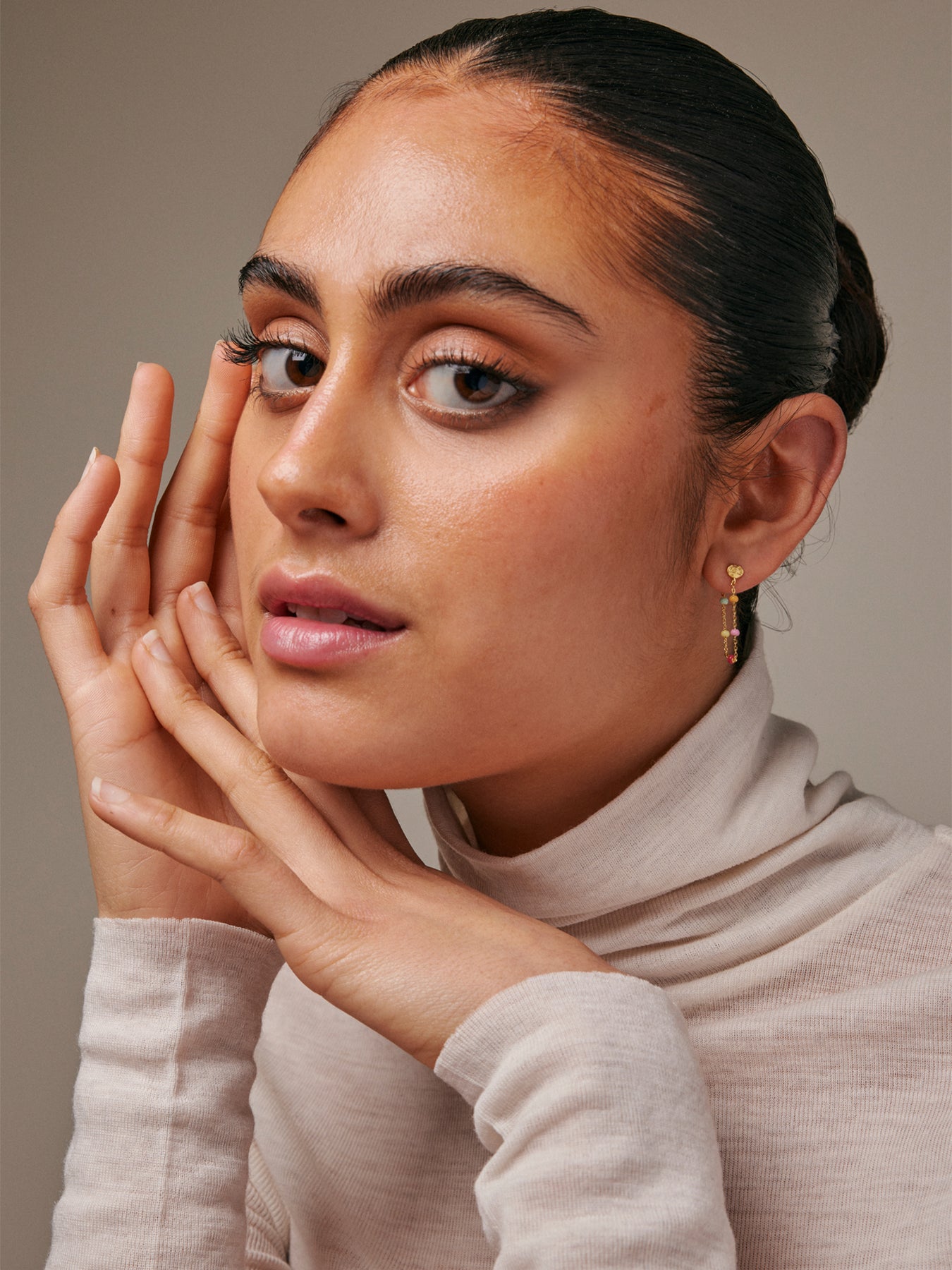 Lola 18ct Gold-Plated Recycled Sterling Silver Earrings Rainbow