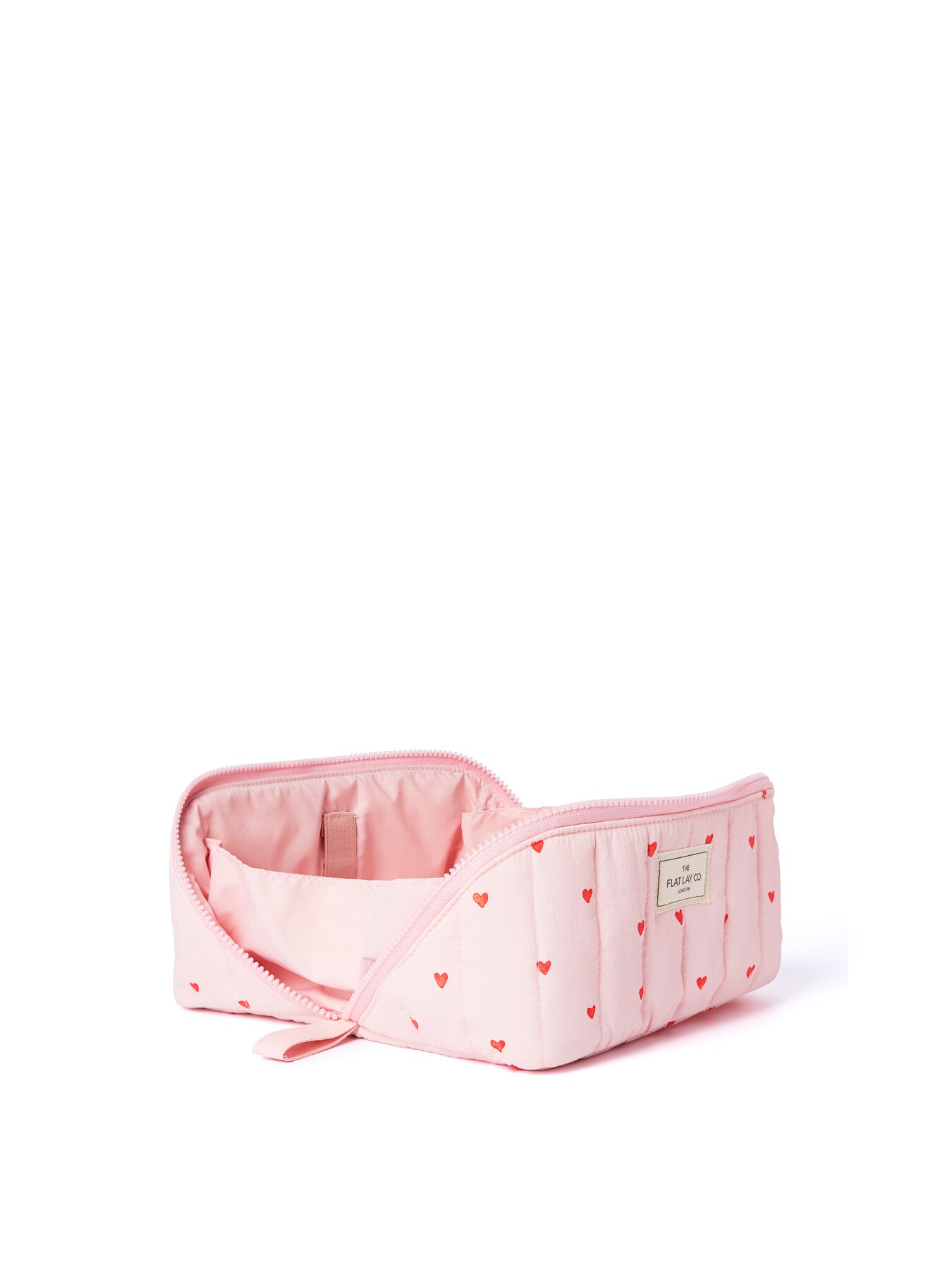 Marshmallow Flat Lay Makeup Box Bag - Sweet Pink Hearts