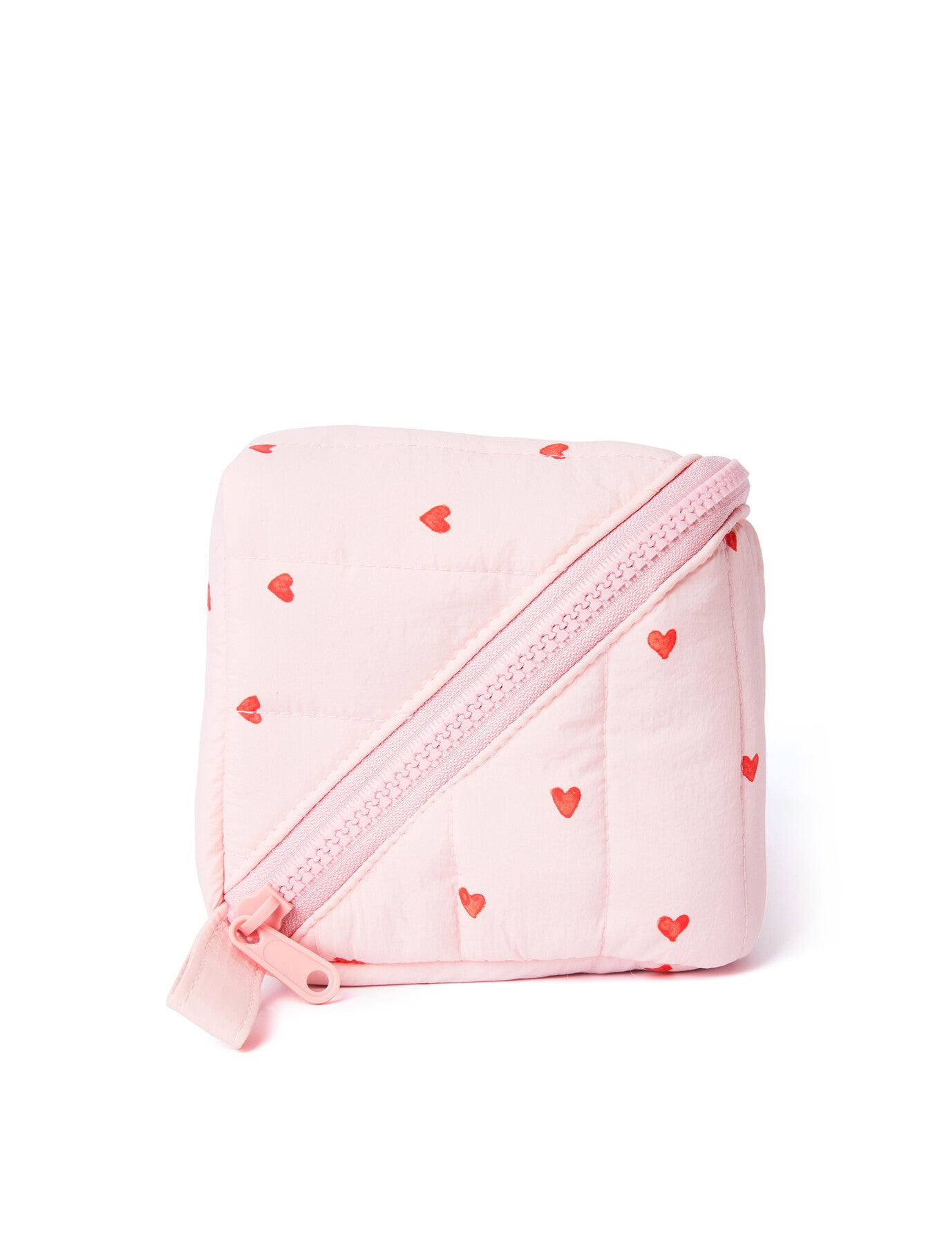 Marshmallow Flat Lay Makeup Box Bag - Sweet Pink Hearts