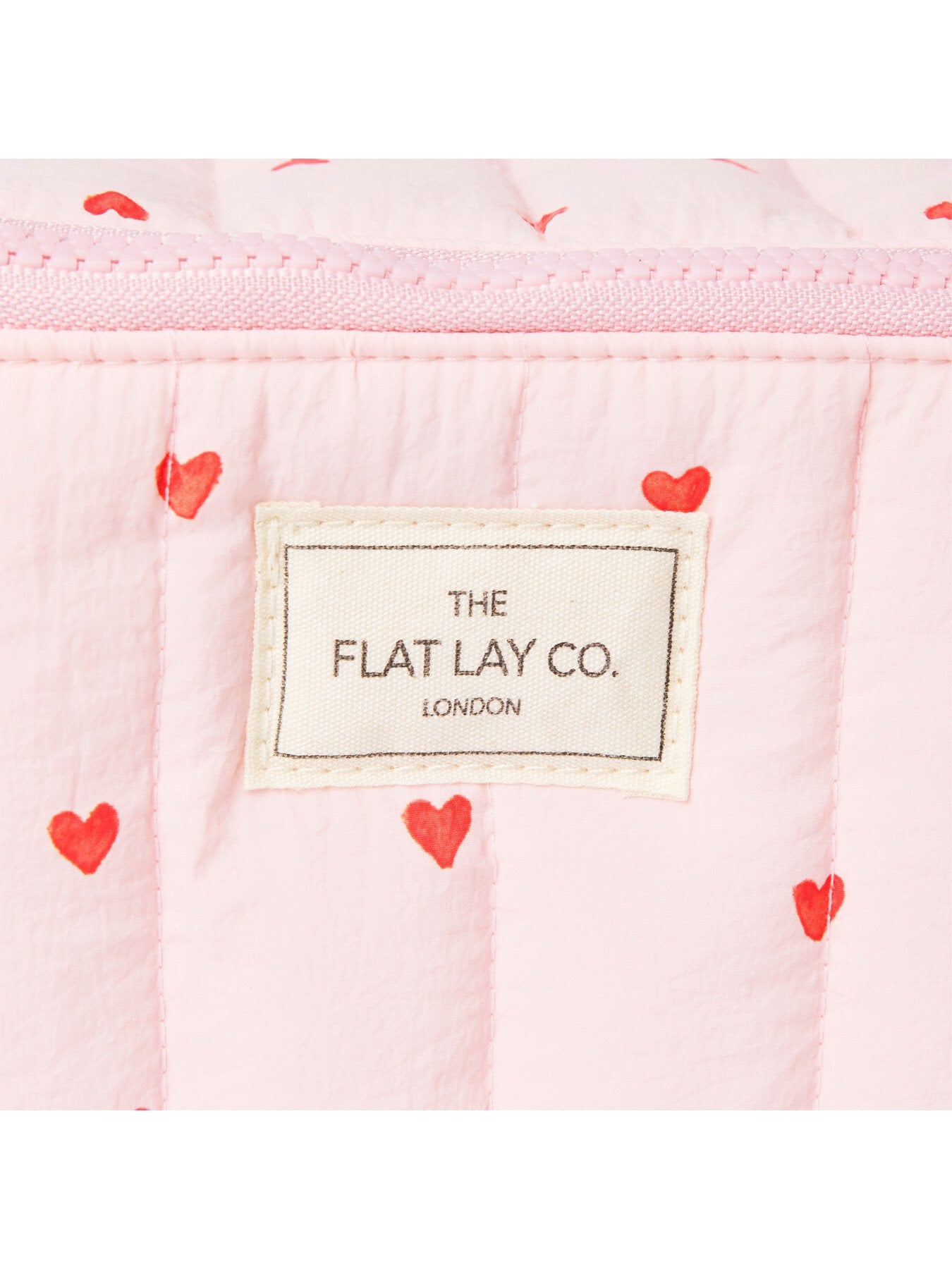 Marshmallow Flat Lay Makeup Box Bag - Sweet Pink Hearts