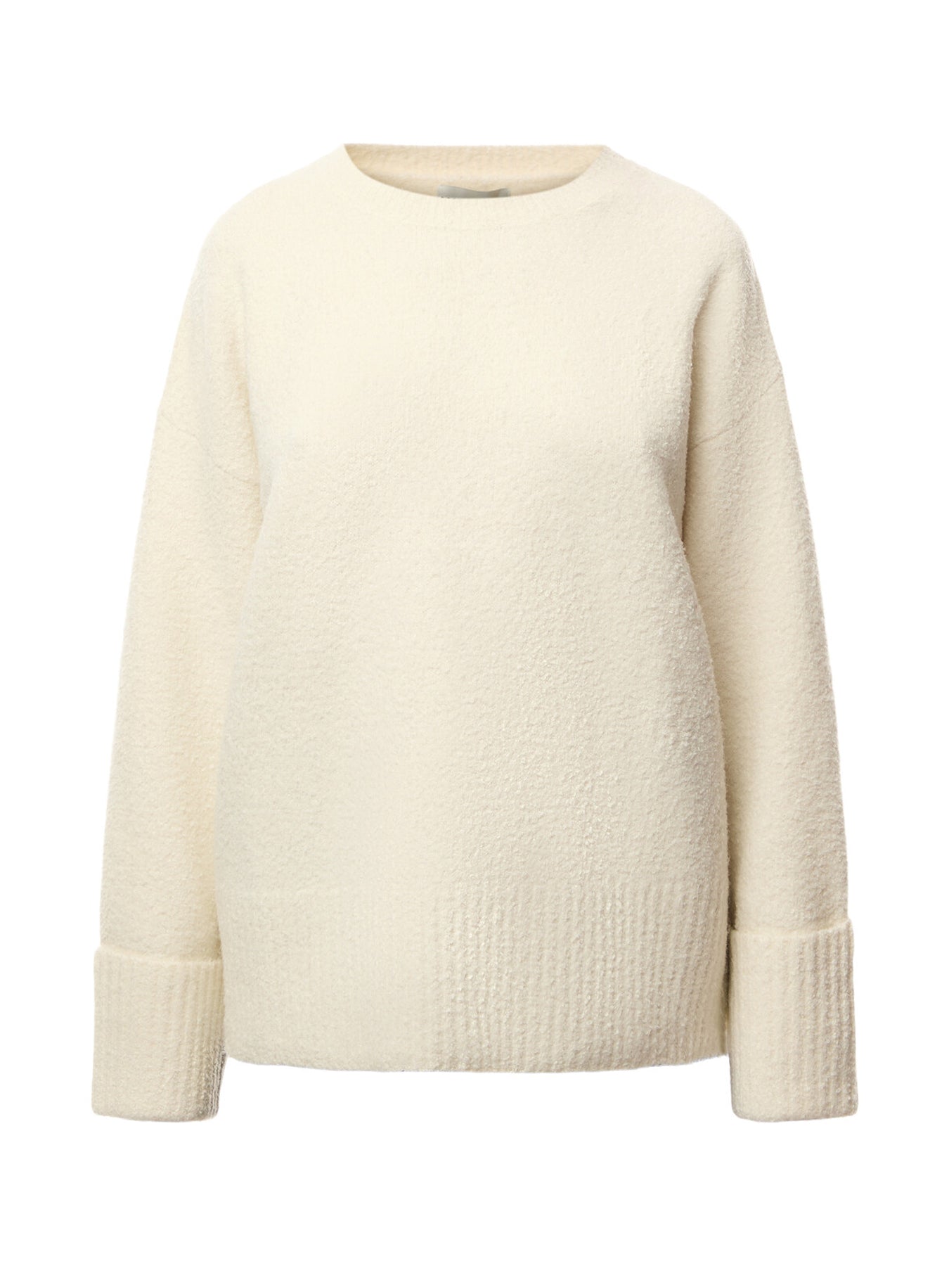 Oversized Borg Fleece Funnel Neck Jumper Cream