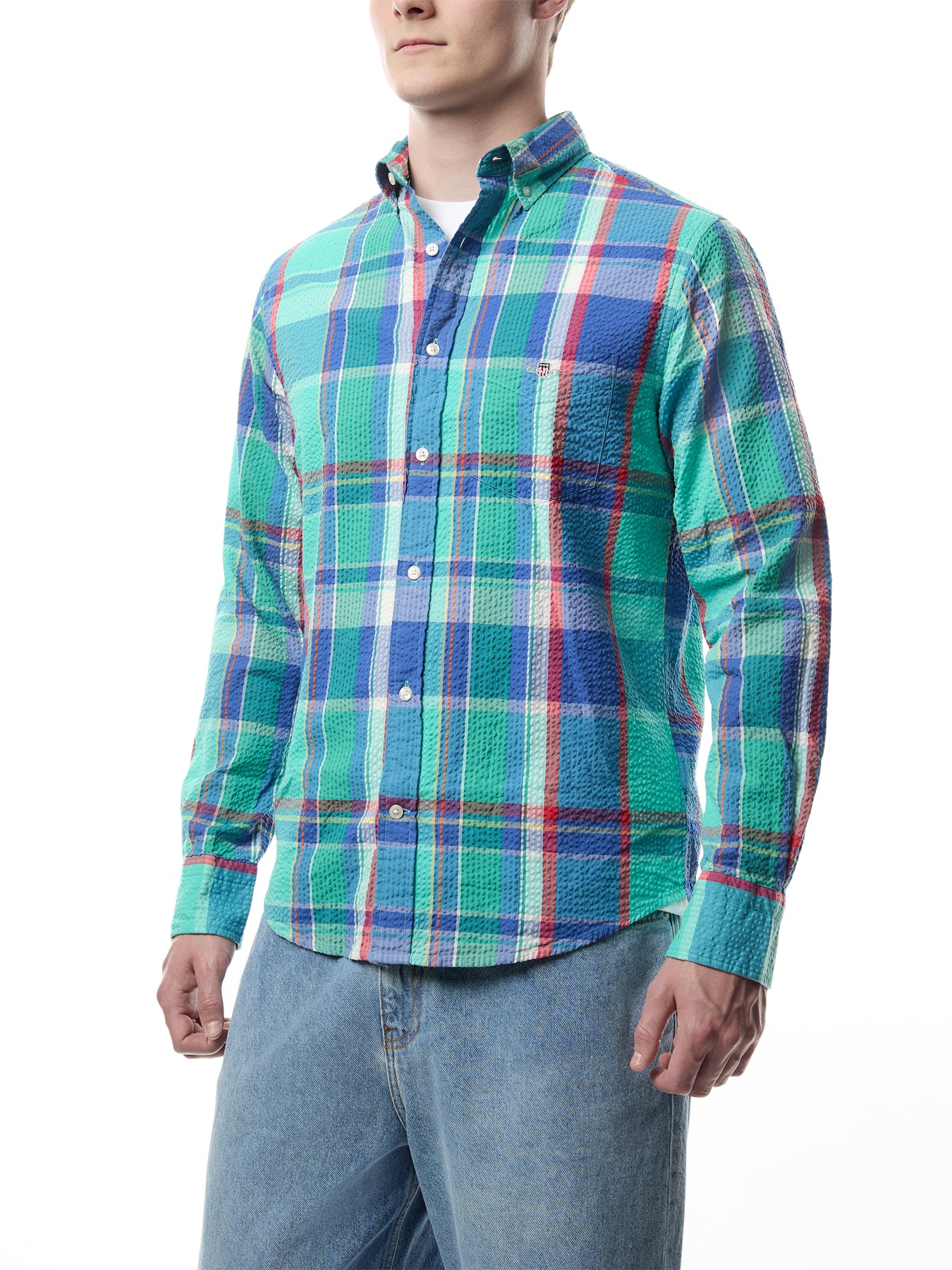 Regular Fit Seersucker Madras Shirt