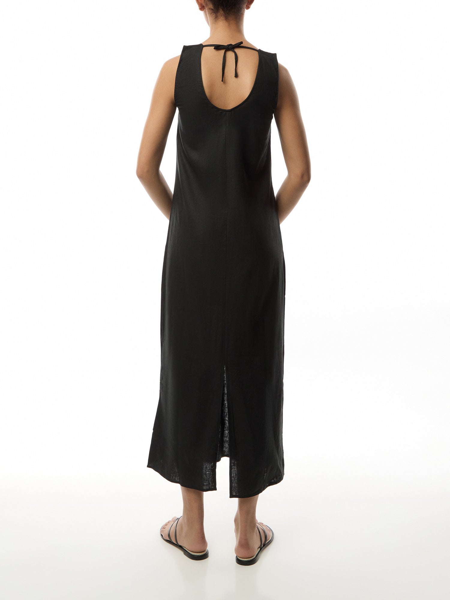 Keyhole Front Maxi Dress Black Solid Dress
