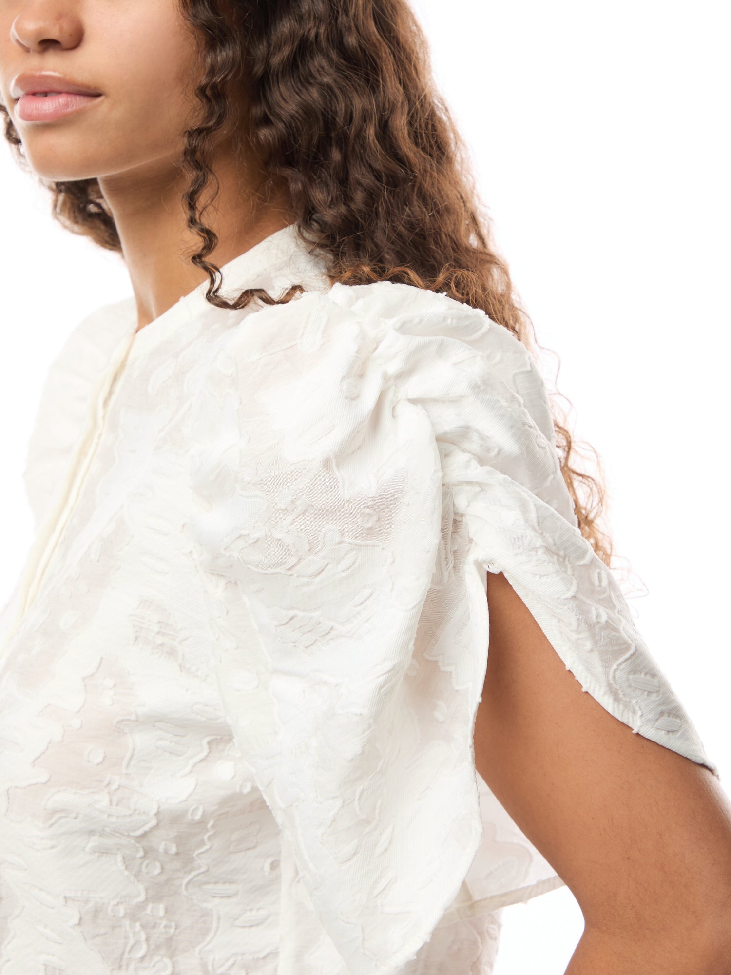 Lr-Josy 1 Textured Puff Sleeve Top