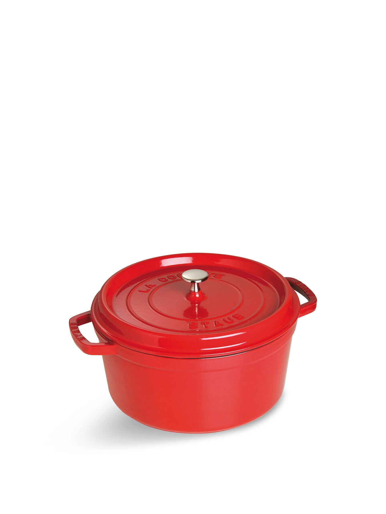 Round Cast Iron Cocotte 20cm Cherry Red