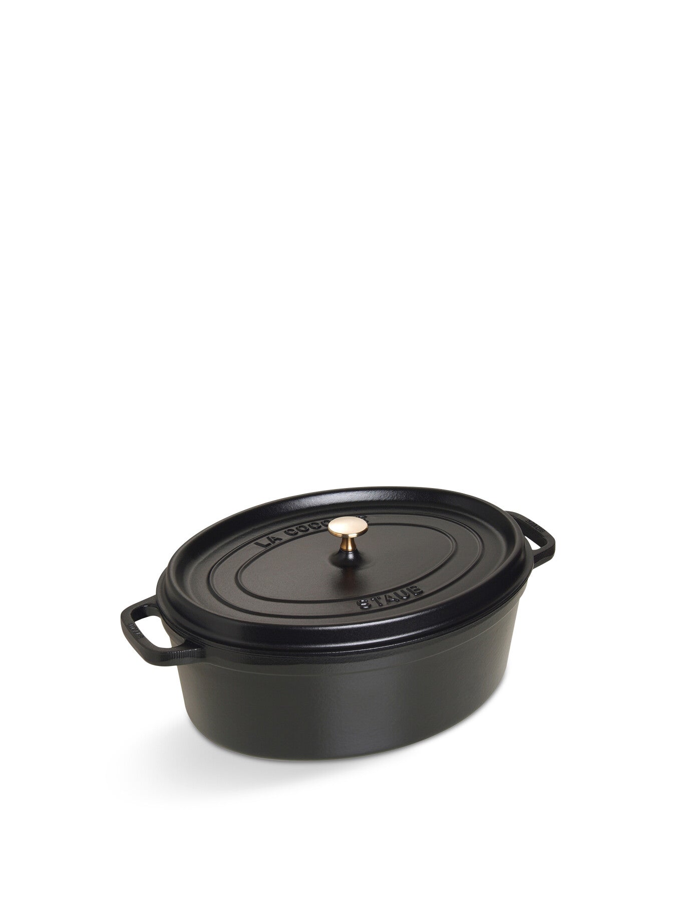 Oval Cast Iron Cocotte Black