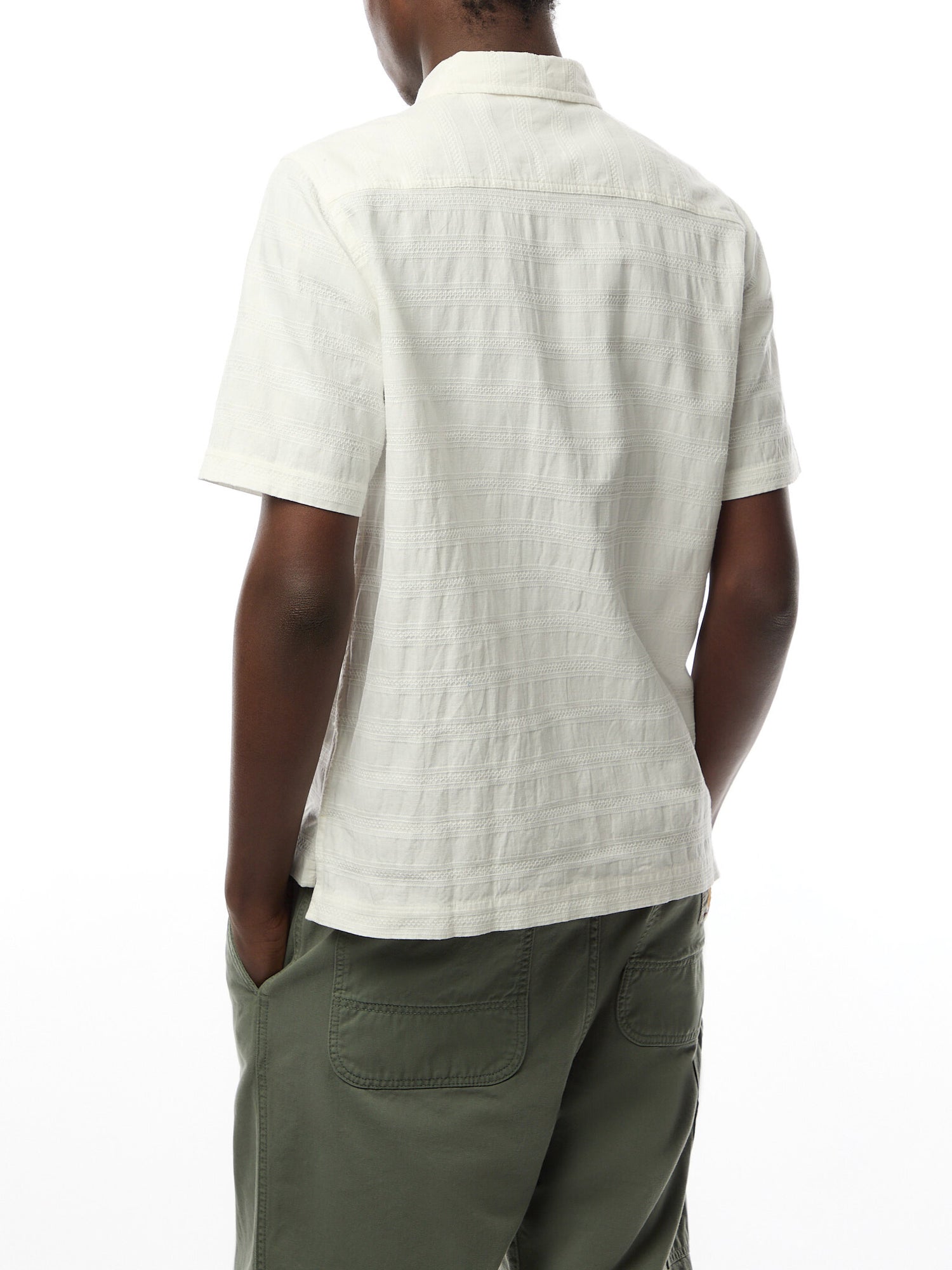 Short Sleeved Nippon Self Stripe Pullover Shirt