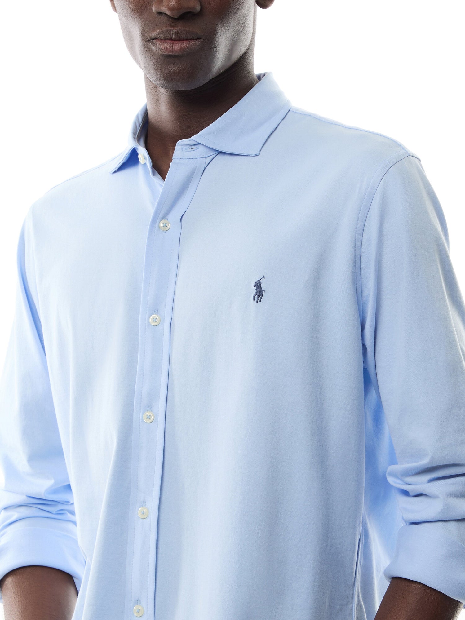 Jersey Spread-Collar Shirt