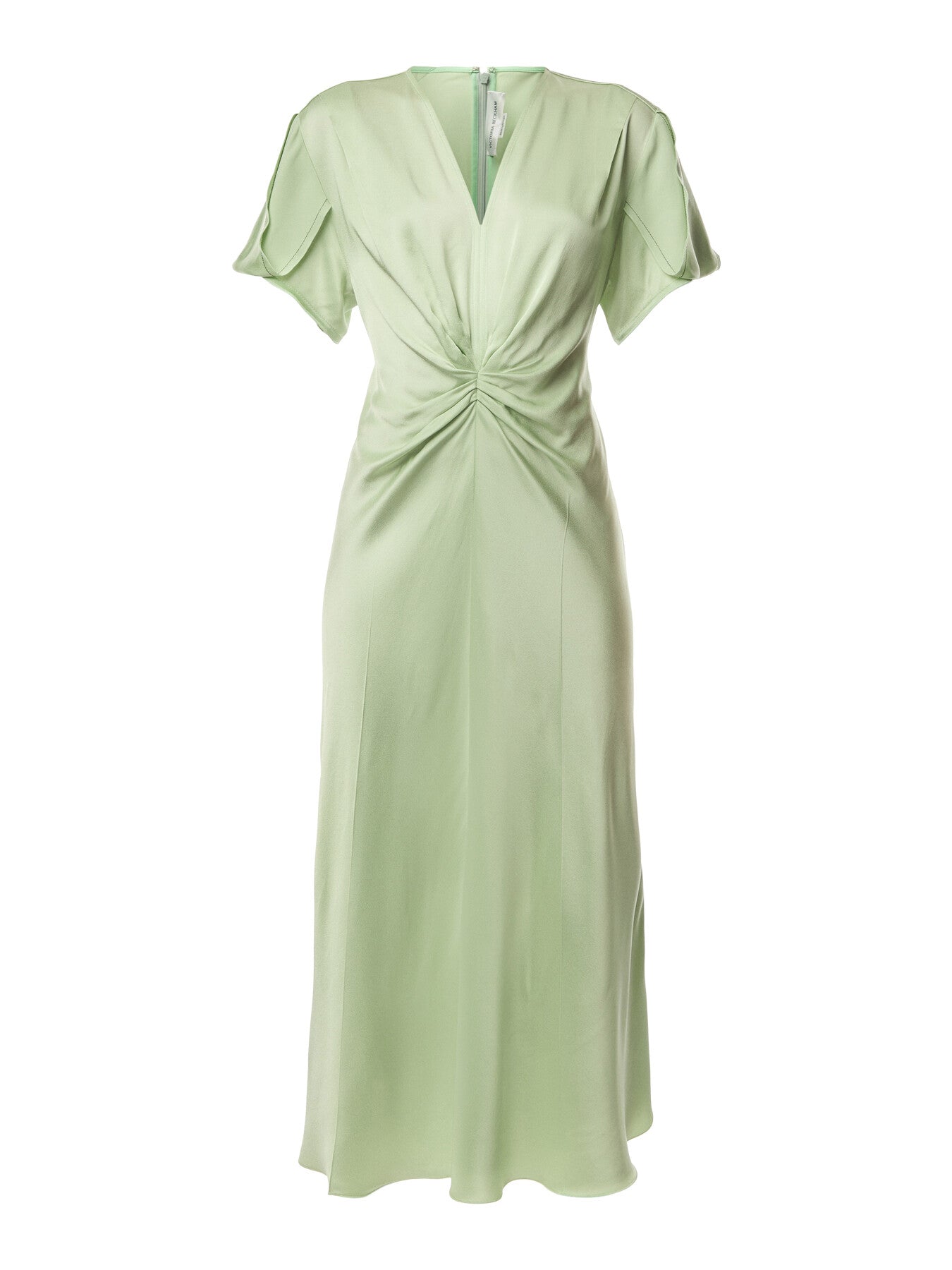 Gathered V-neck Midi Dress