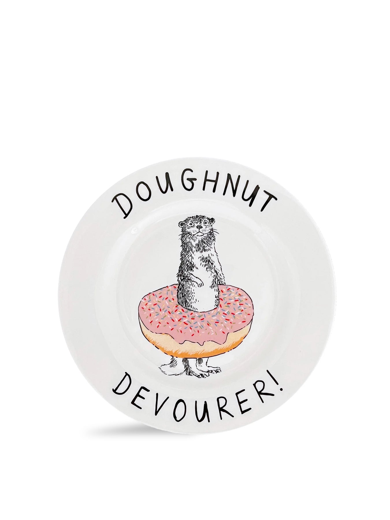 Doughnut Devourer Side Plate White