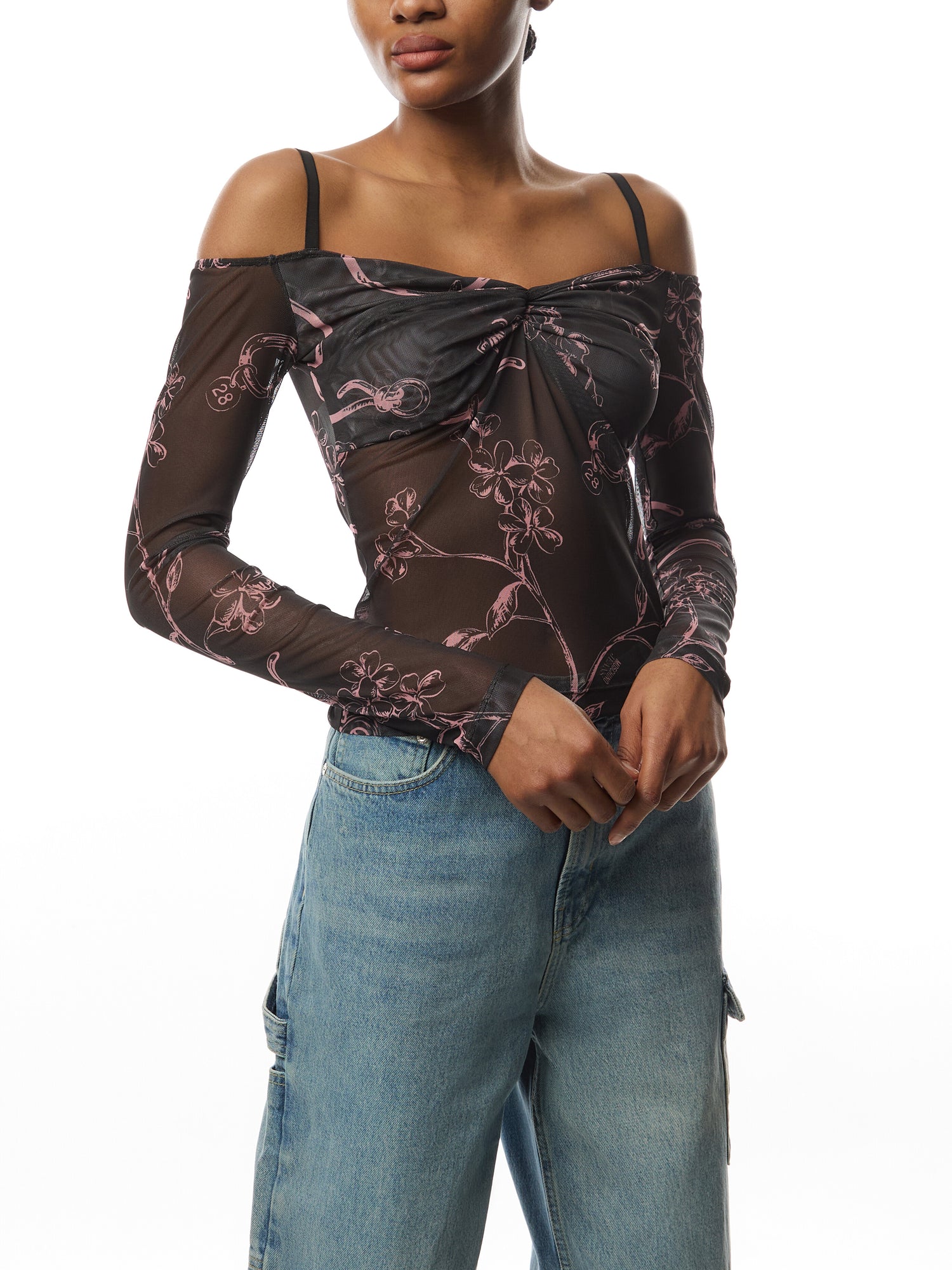 Floral Tulle Print Blouse