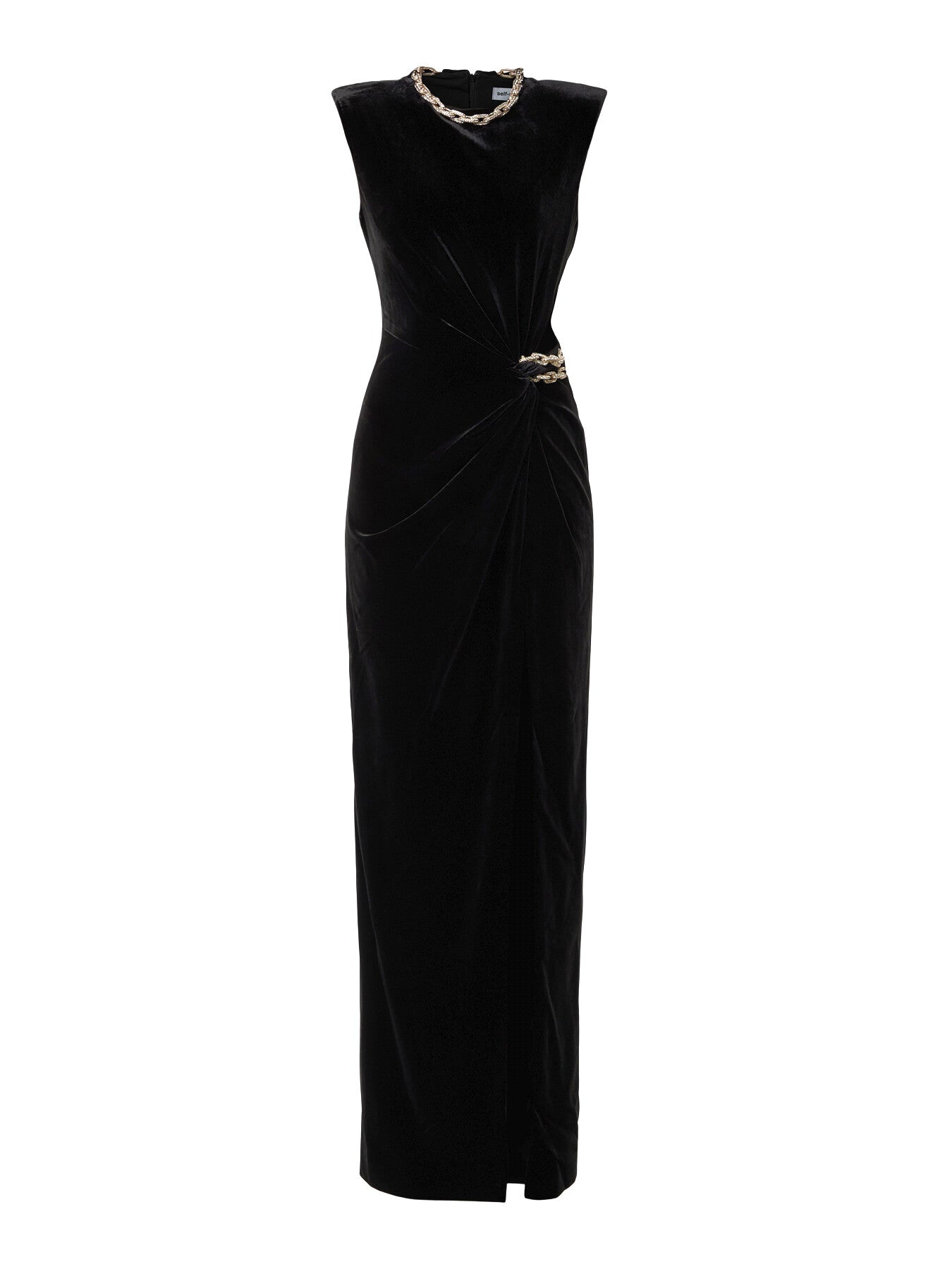 Black Velvet Embellished Maxi Dress