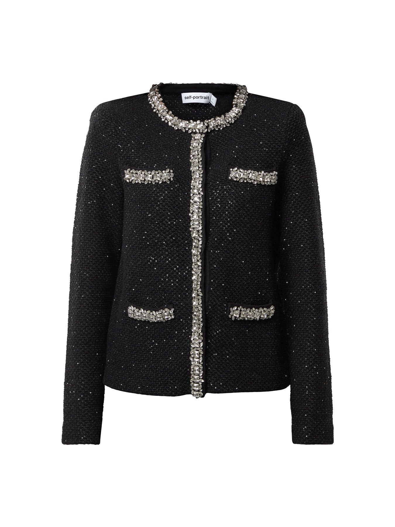 Black Sequin Knit Cardigan