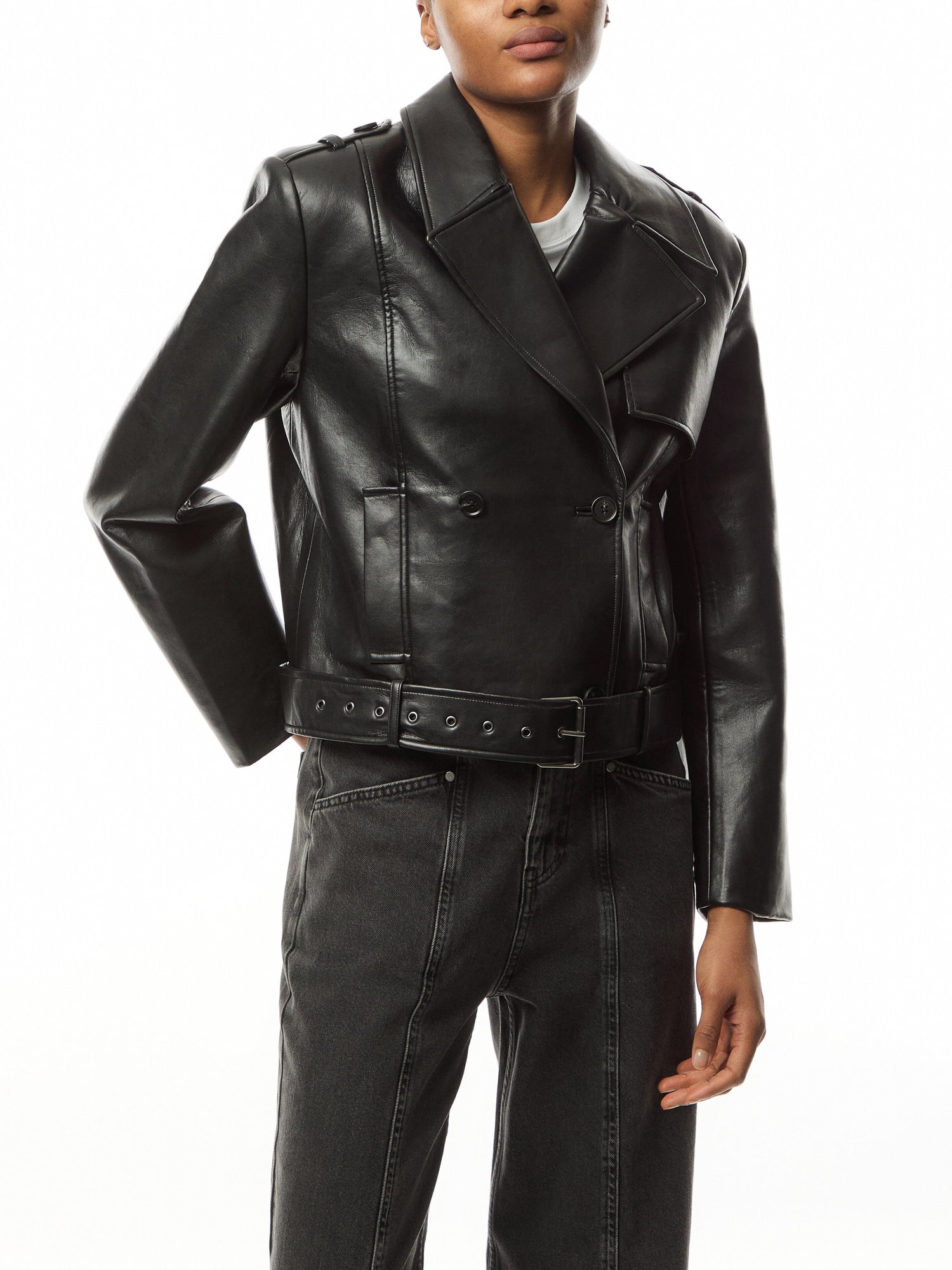 Simone Jacket - Black Recycled Leather