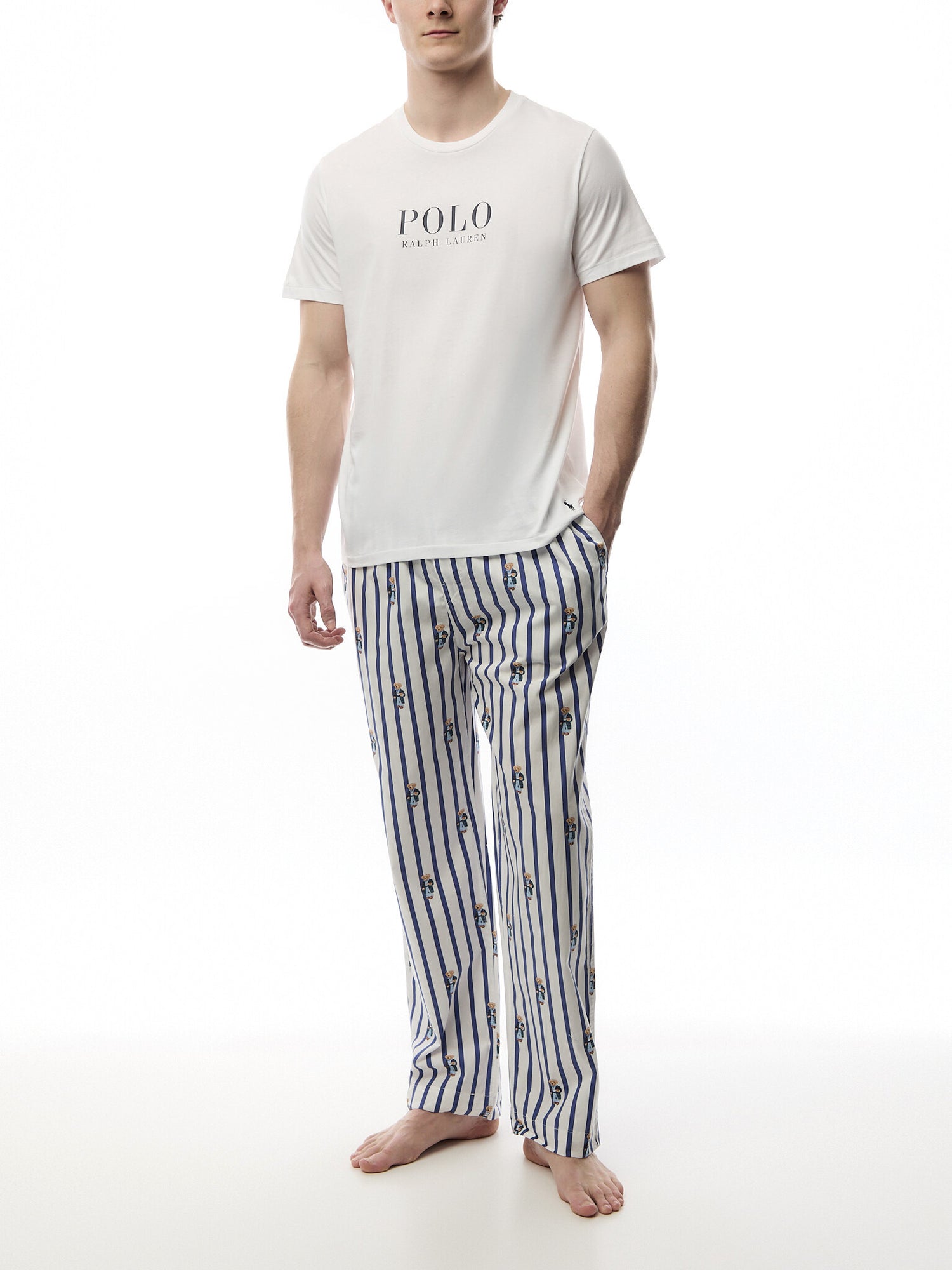 Polo Bear Striped Cotton Pyjama Trouser